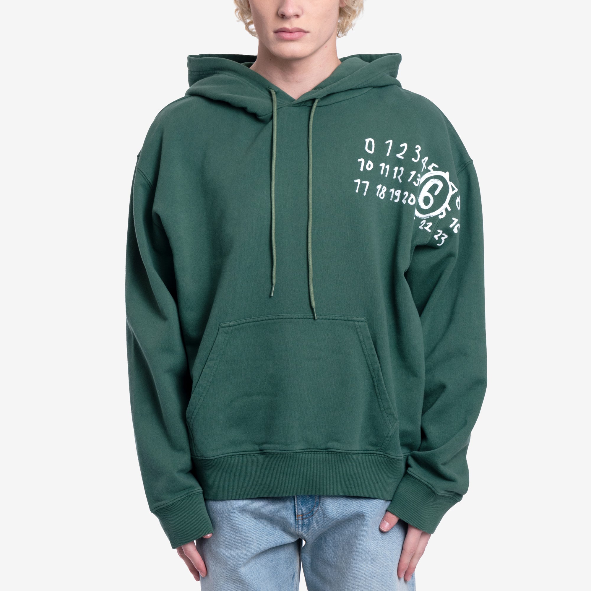 MM6 Glow in Dark Print Hoody Green - 1