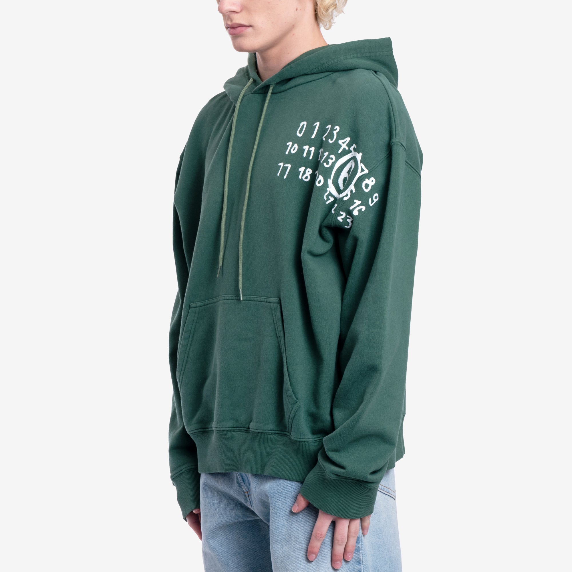 MM6 Glow in Dark Print Hoody Green - 3