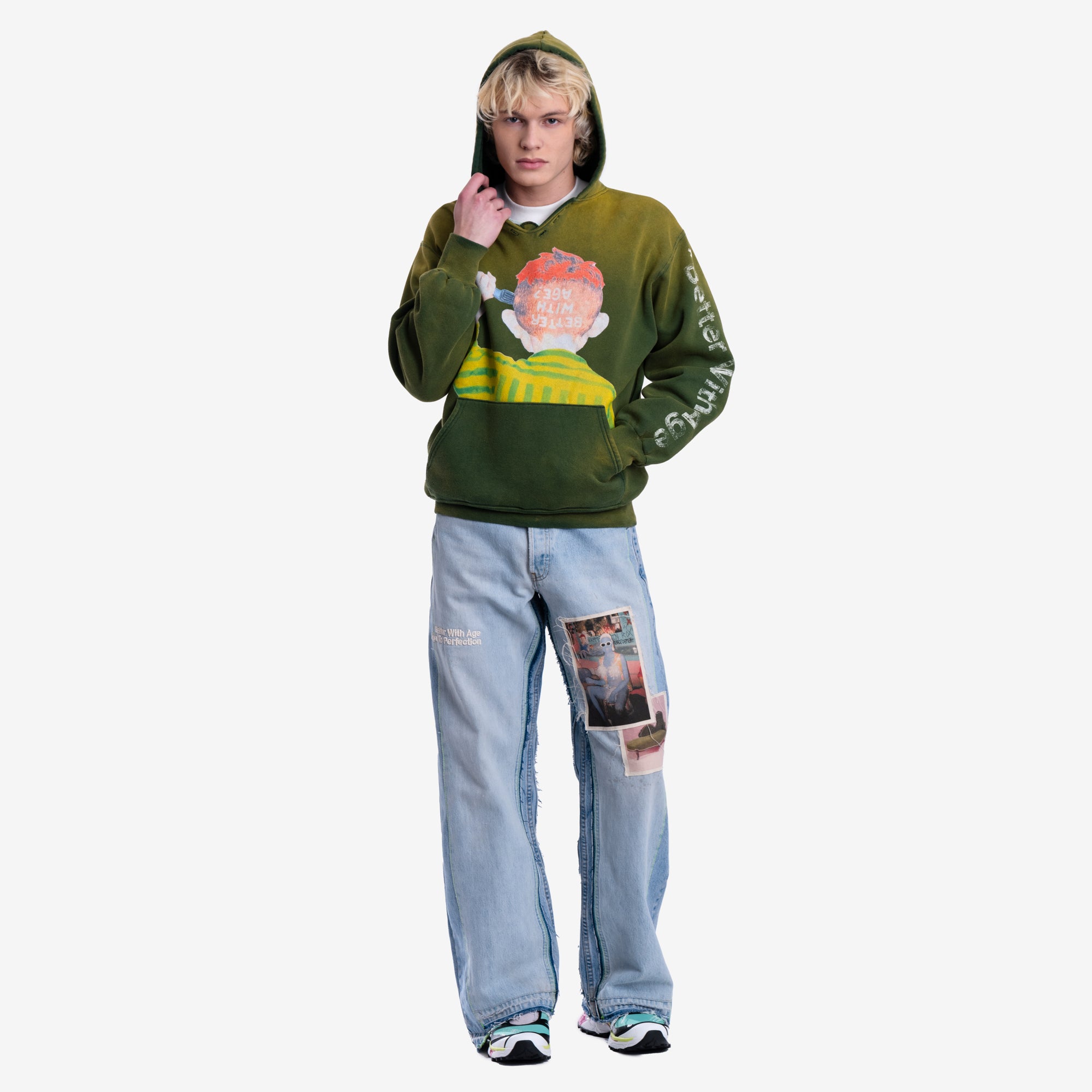 Better With Age Protest Art Hoody Green - 2