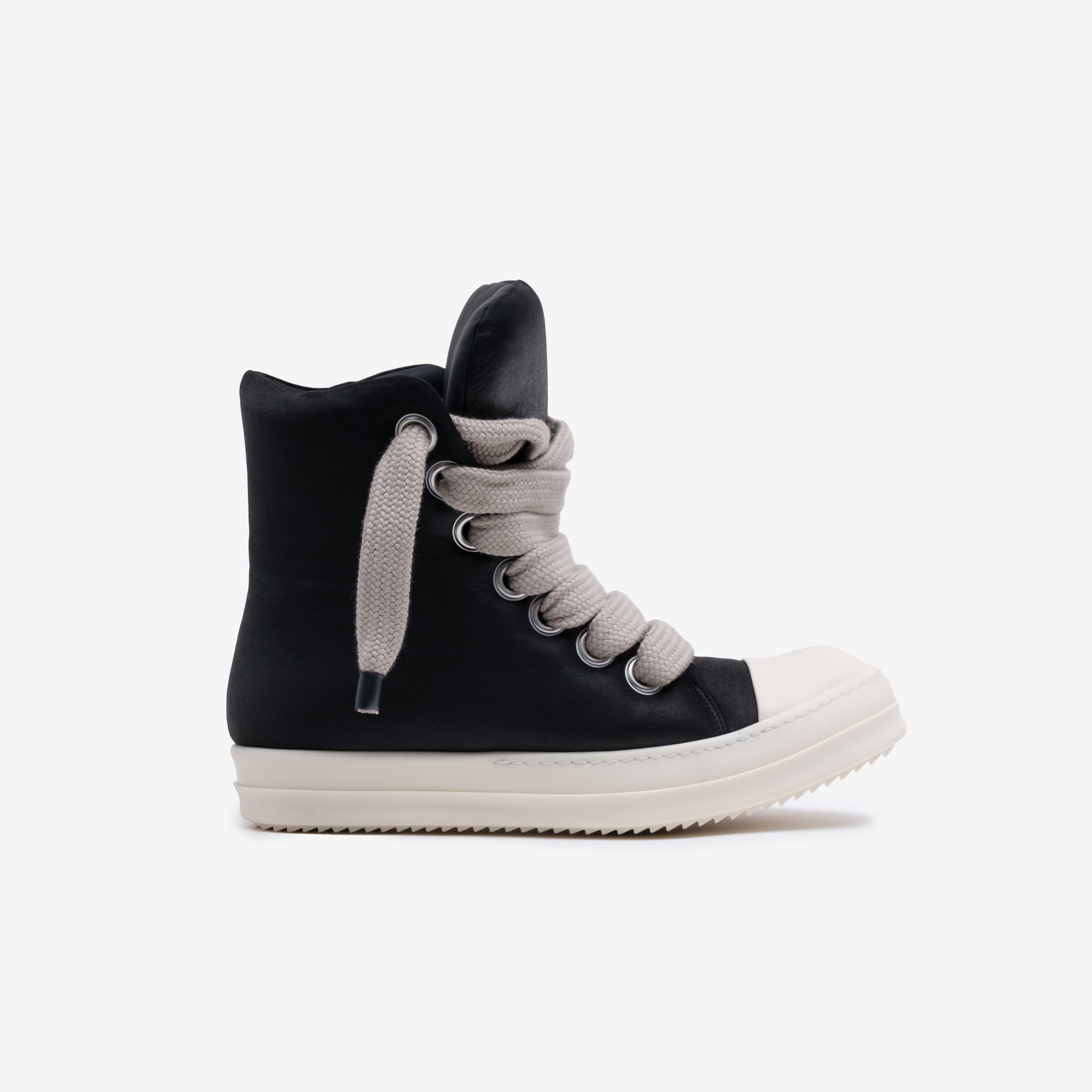 Rick Owens Womens High - Top Jumbolace Padded Sneakers Black - 3