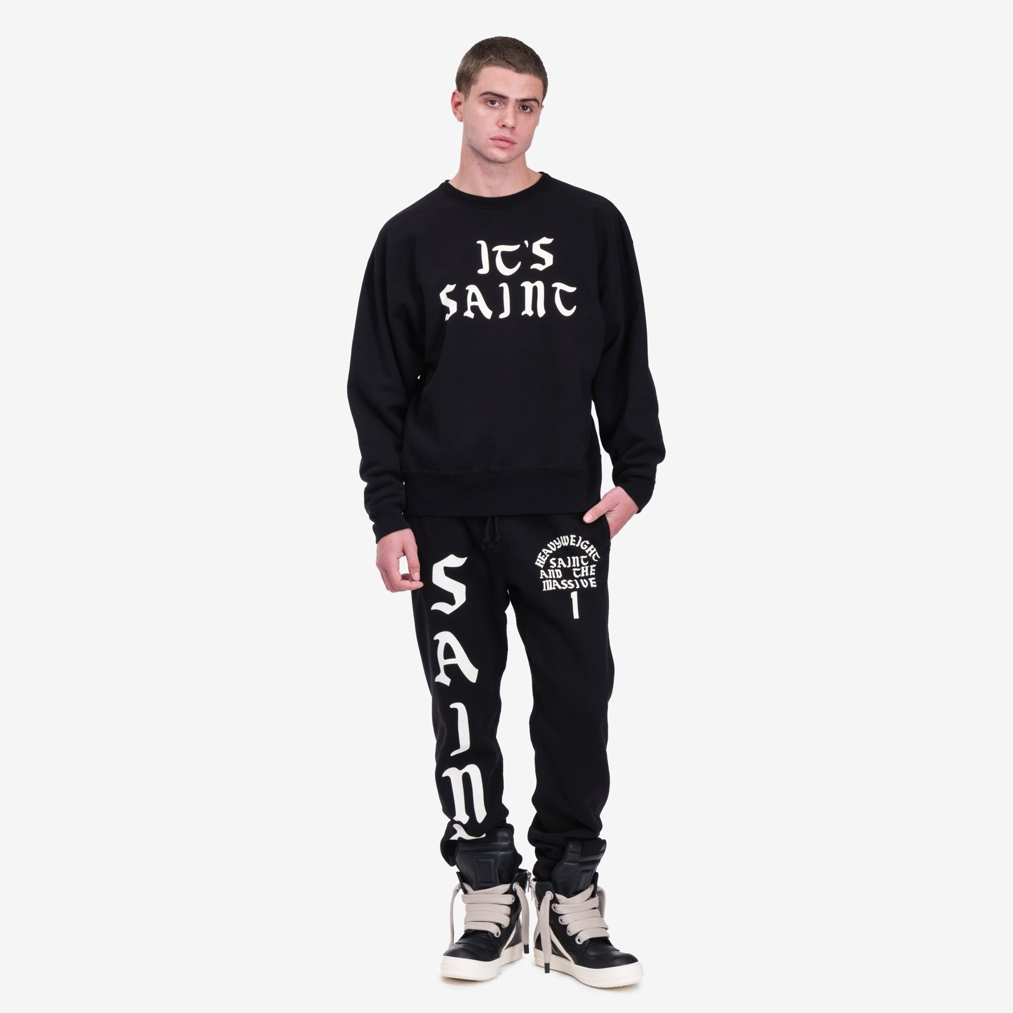 Saint Mxxxxxx Its Saint Sweatshirt Black - 2