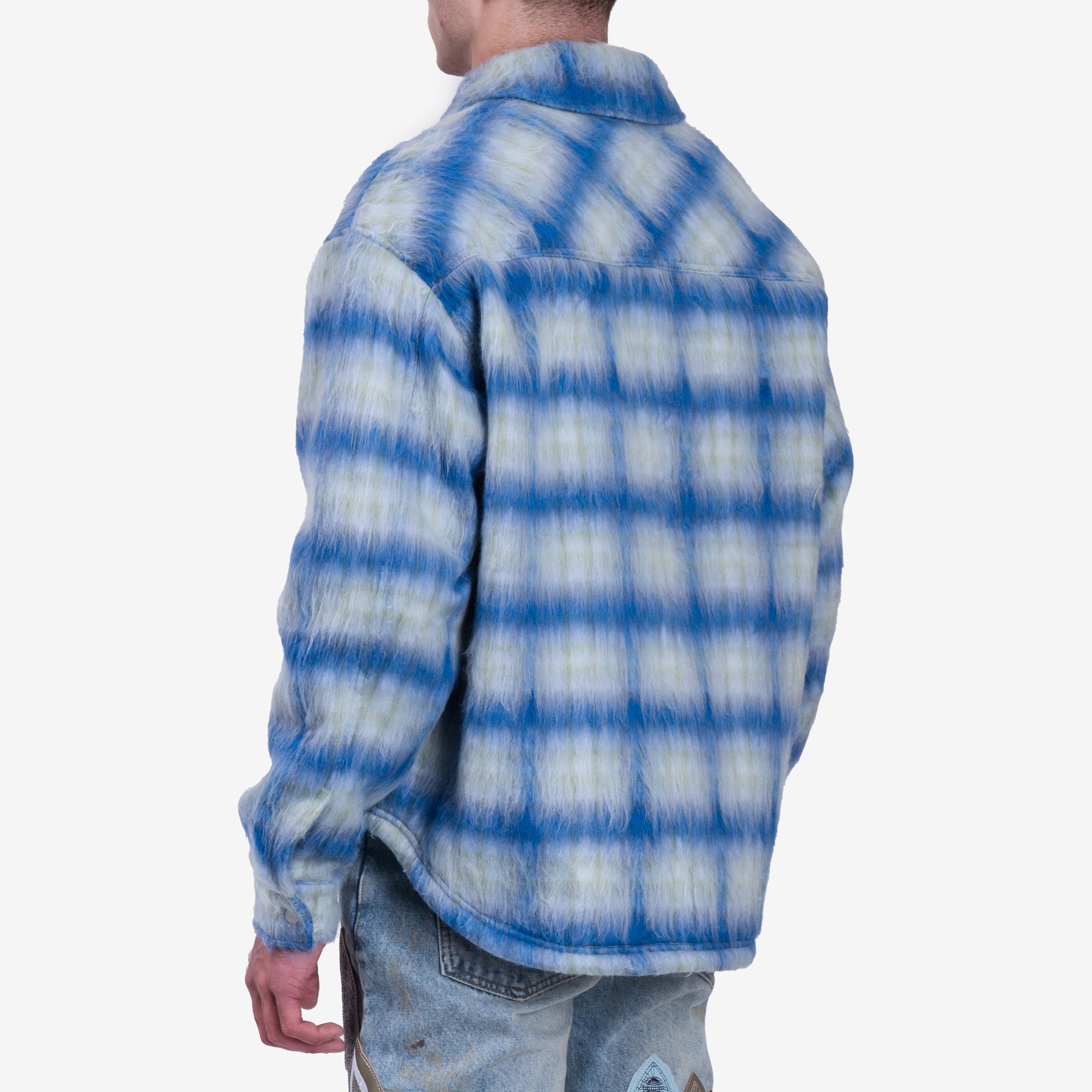 Represent Textured Overshirt Electric Blue - 4