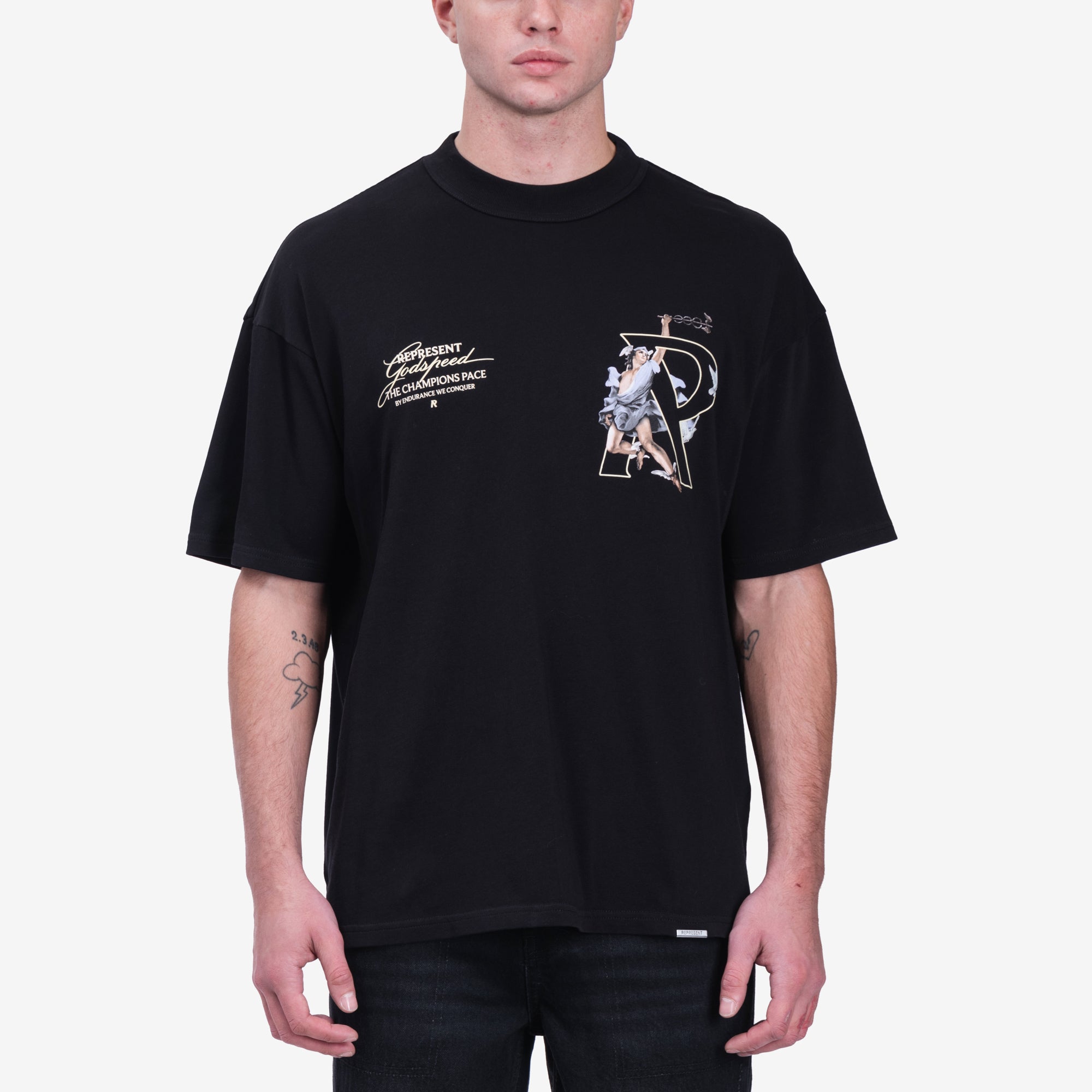 Represent Hermes T-Shirt Jet Black - 1