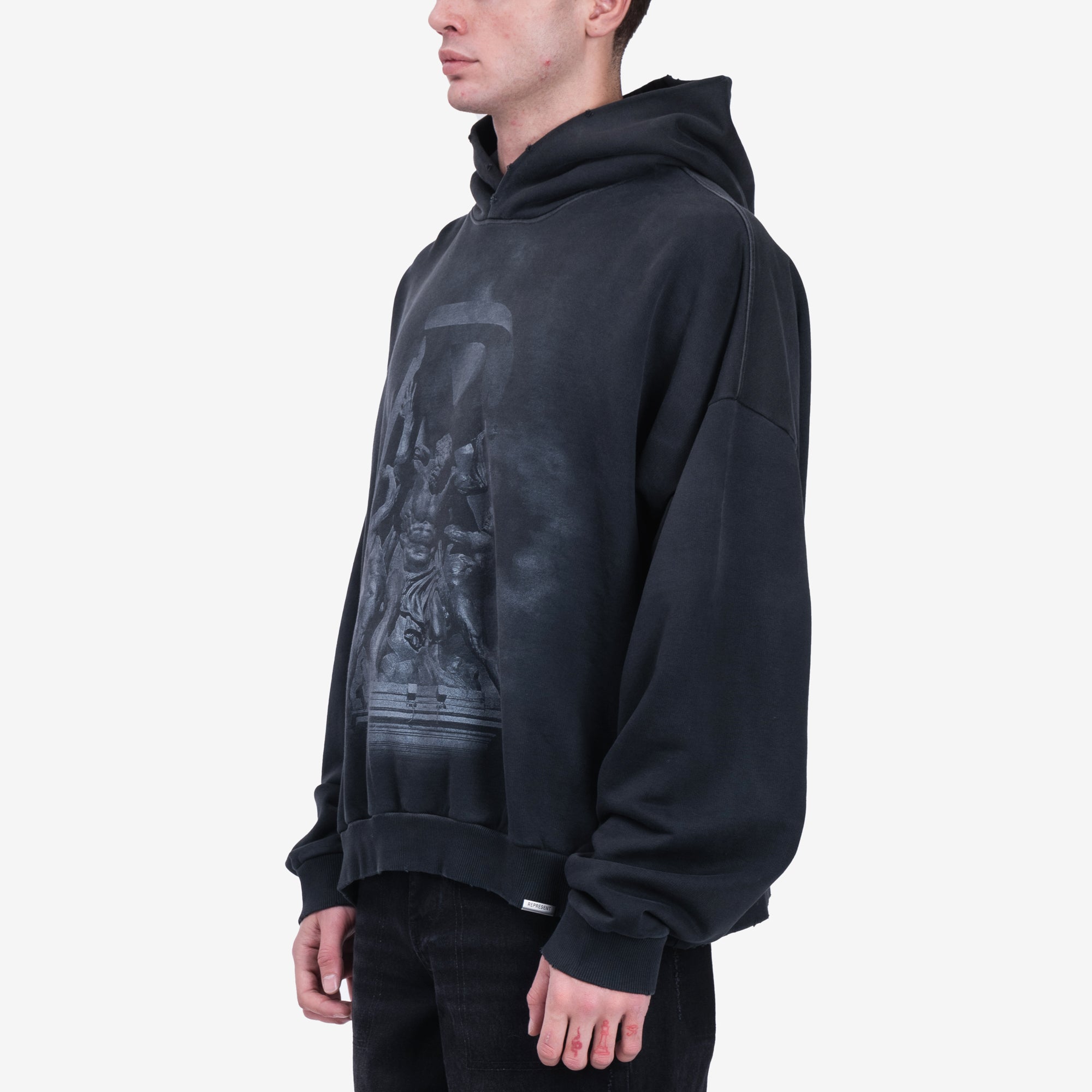 Represent Atlas Hoody Stained Black - 3