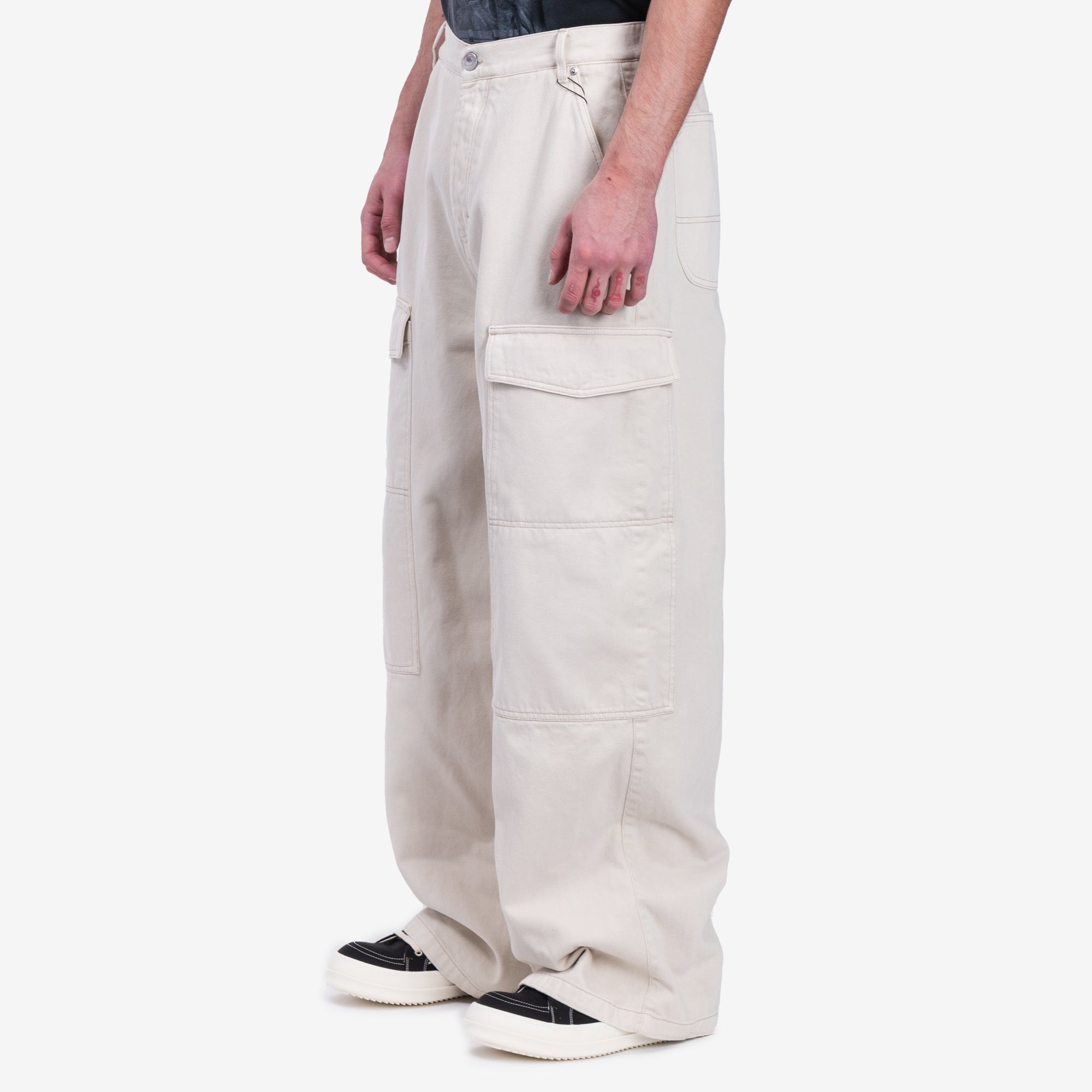 AMI Worker Baggy Jeans Off White - 3