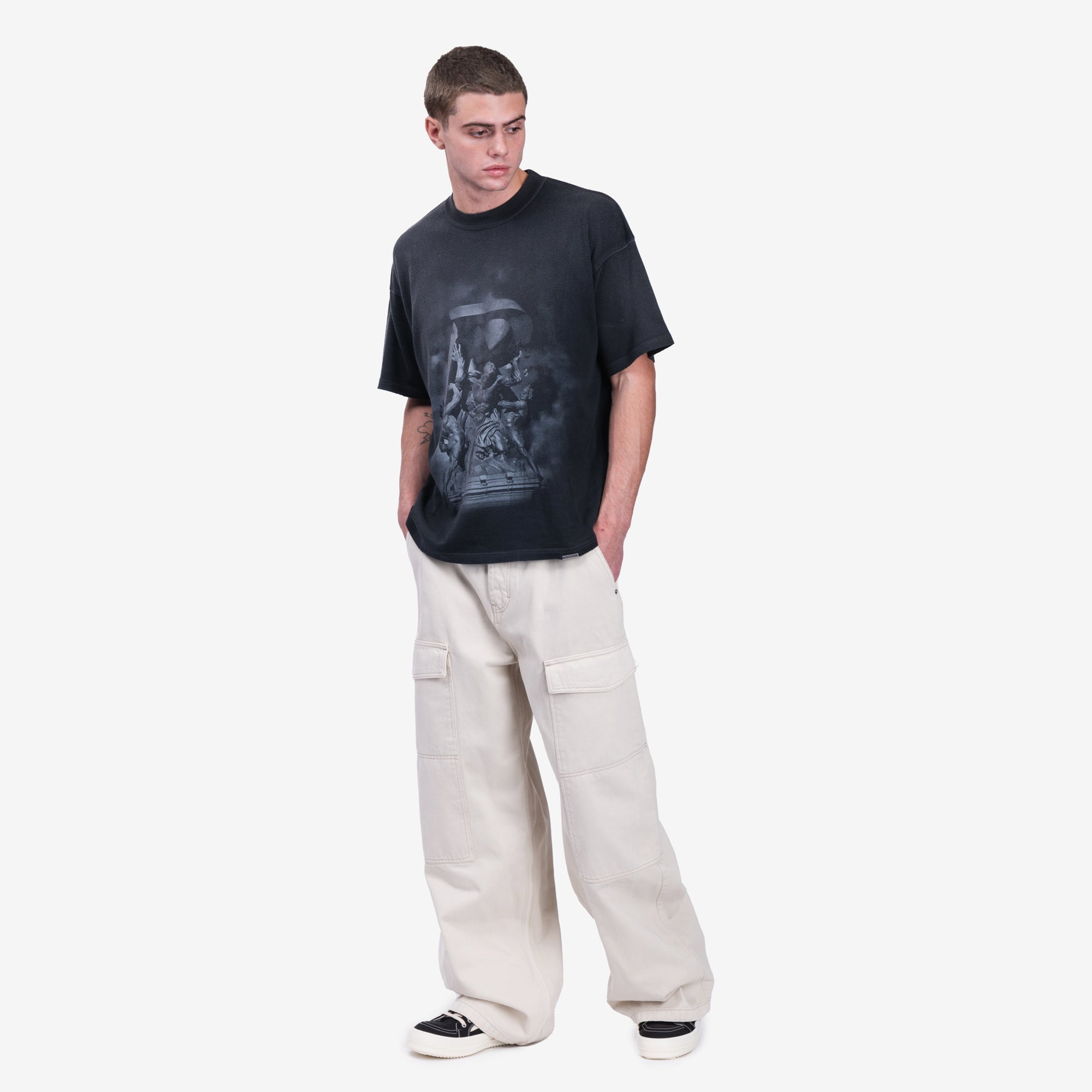 AMI Worker Baggy Jeans Off White - 2