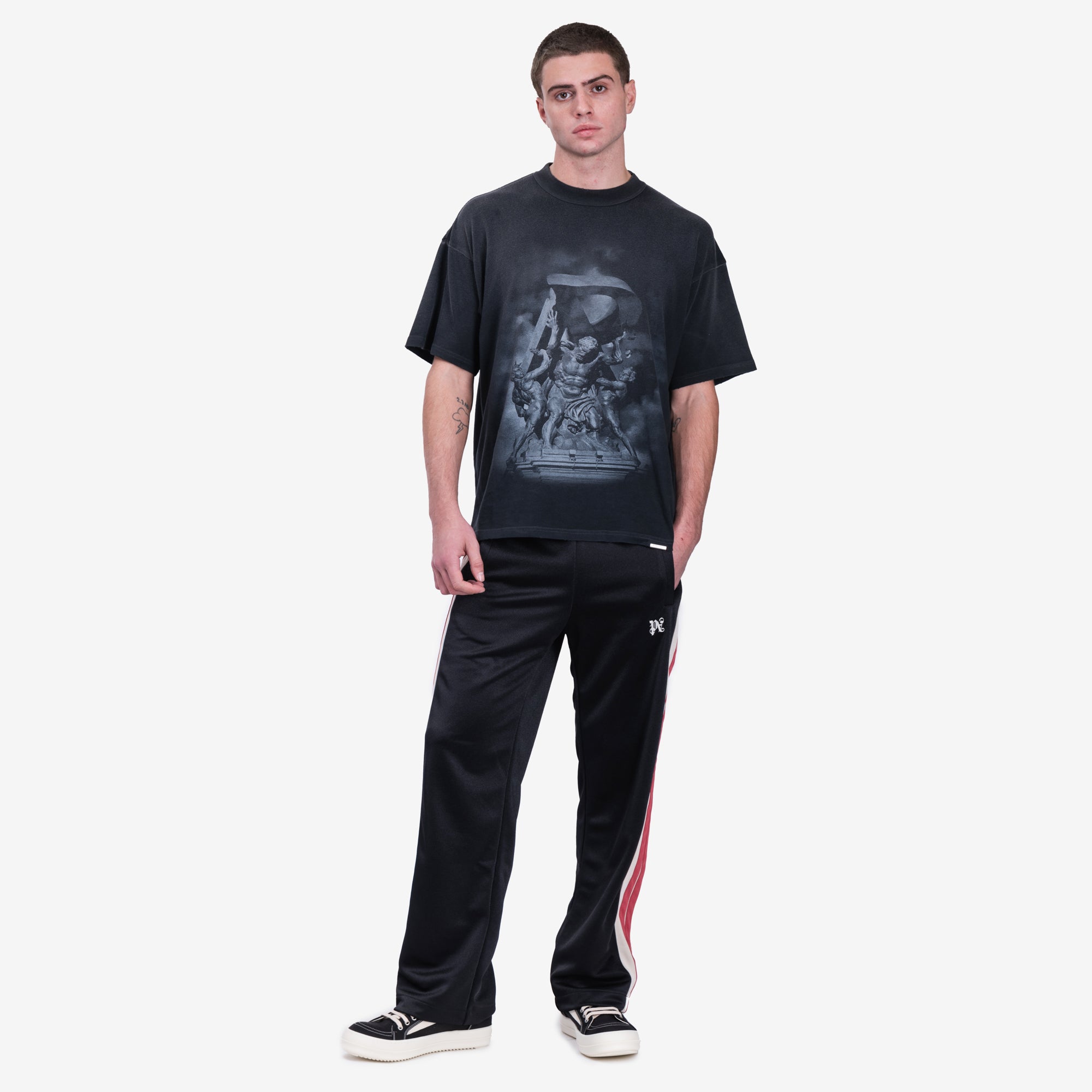 Palm Angels Monogram Colorblock Track Pants Black - 2