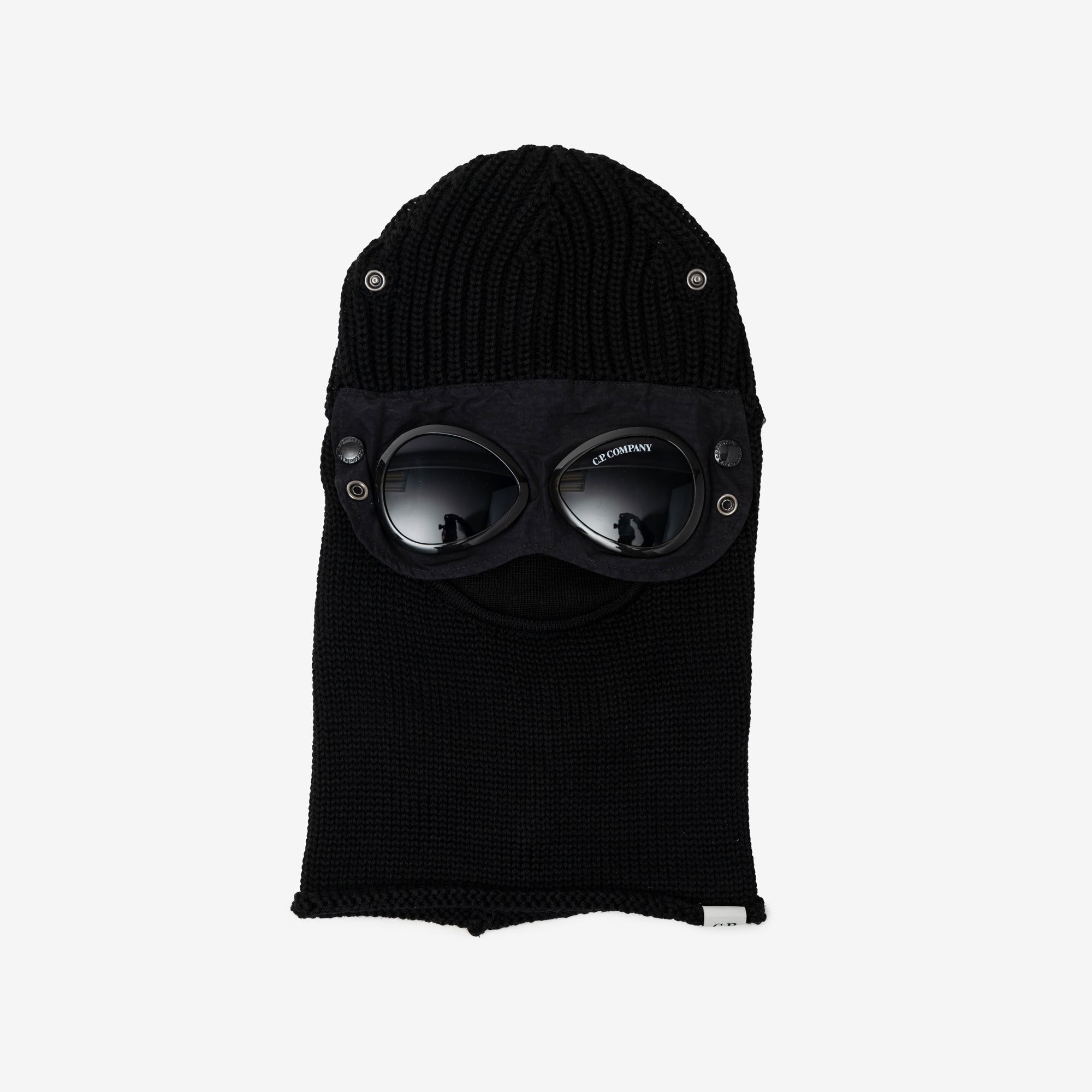 C.P. Company Extra Fine Wool Goggle Balaclava Black - 3