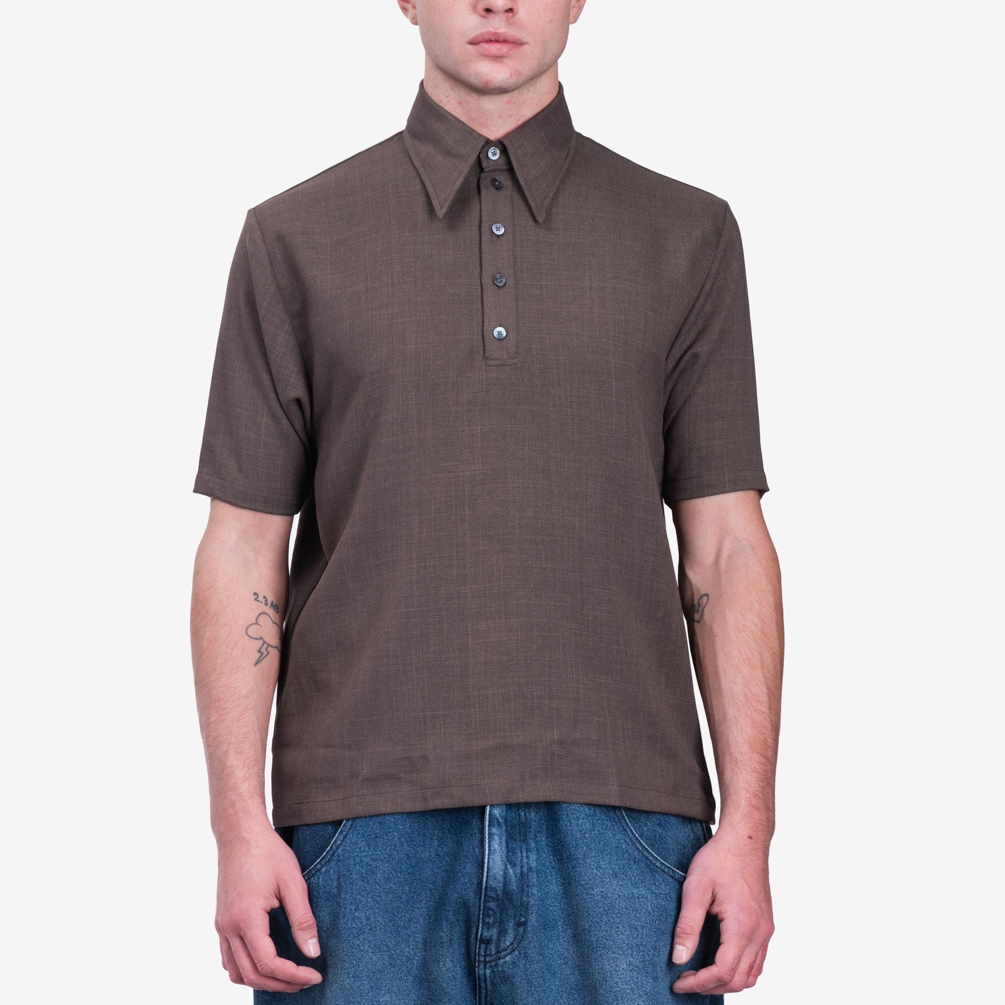 Willy Chavarria Cholo Polo Brown - 1