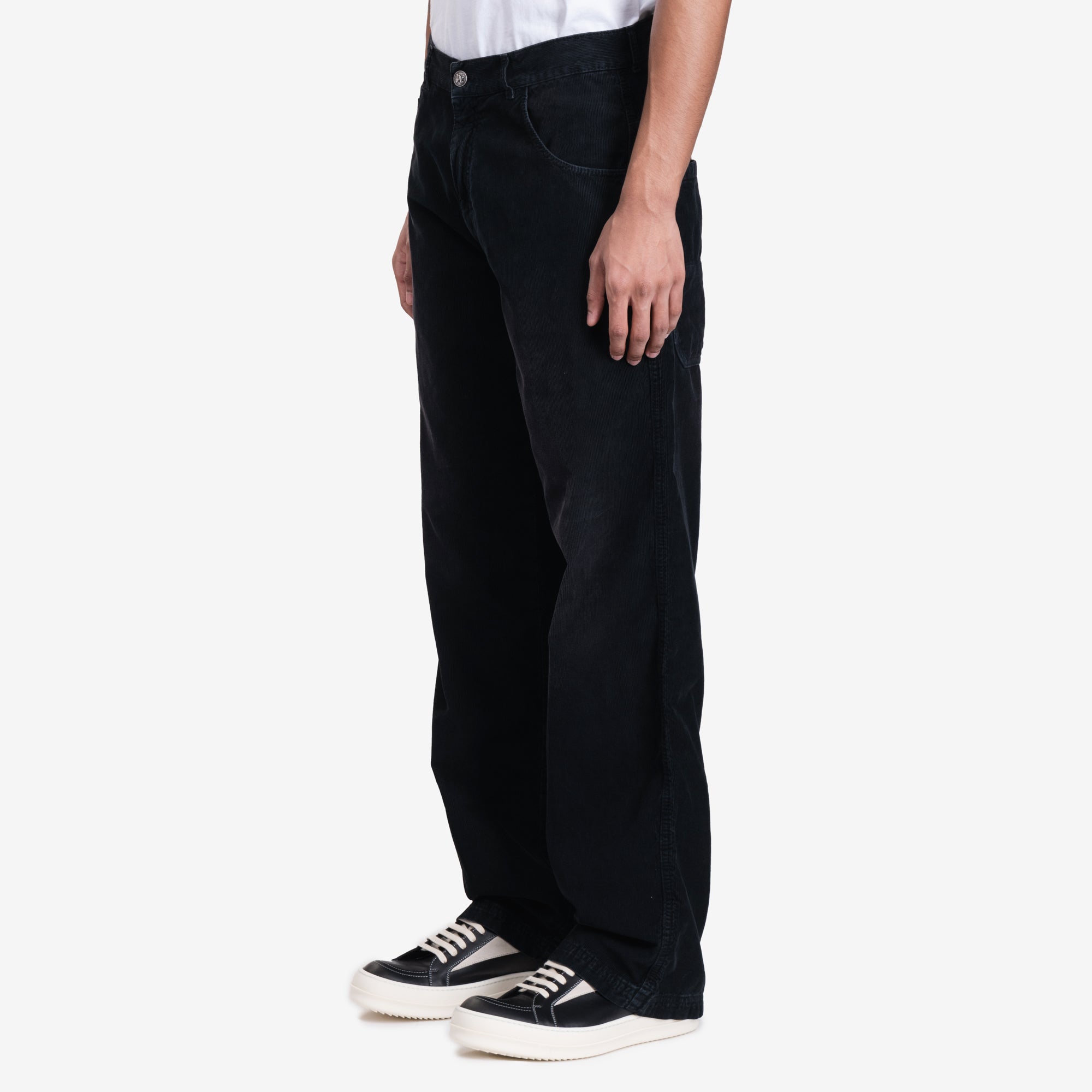 Palm Angels Monogram Corduroy Pants Vintage Black - 3
