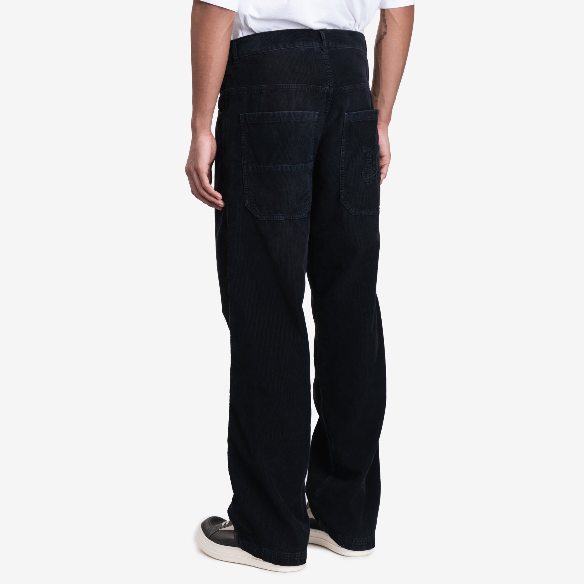 Palm Angels Monogram Corduroy Pants Vintage Black - 4