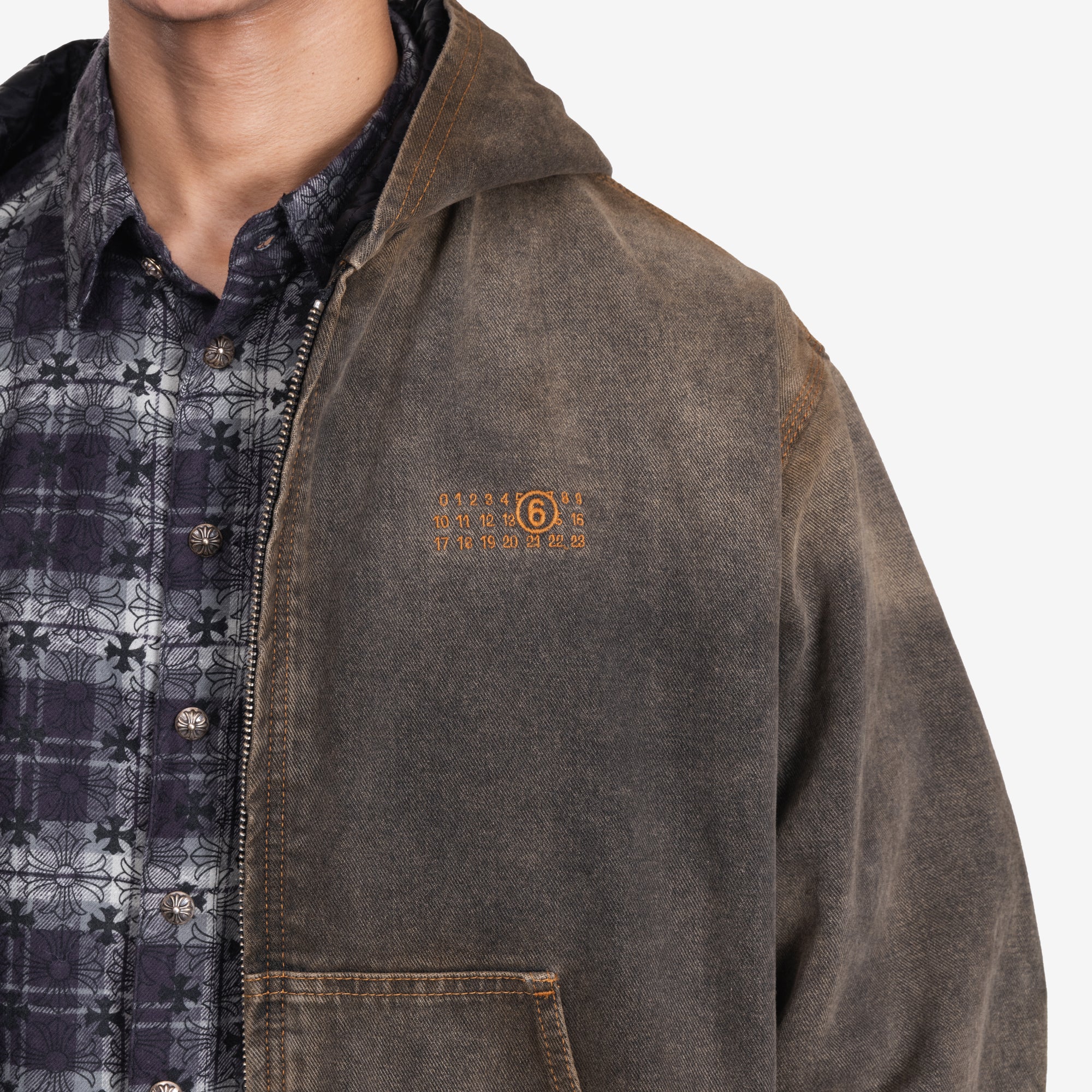 MM6 Worker Zip Hoody Brown - 5