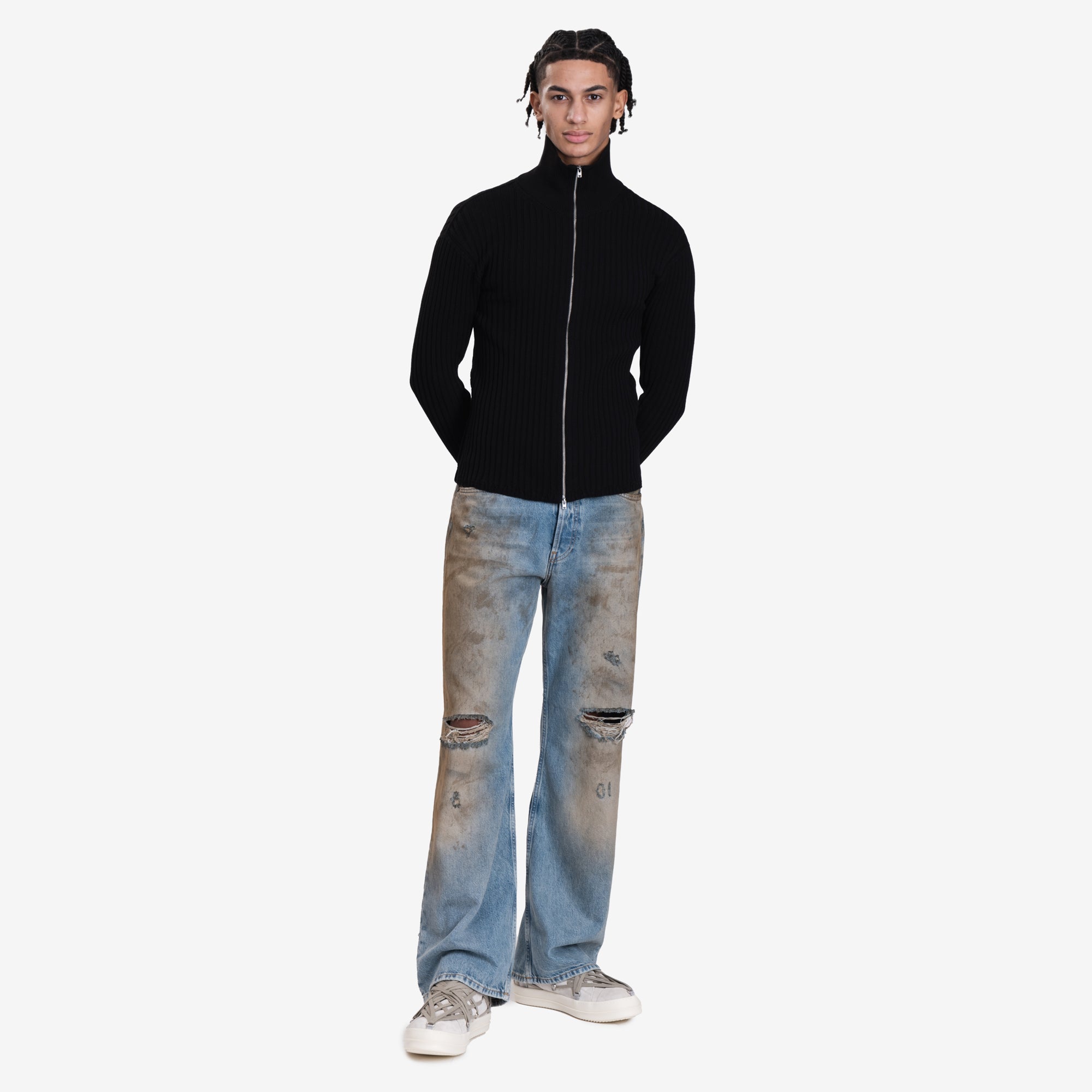Acne Studios Zip Up Cardigan Black - 2
