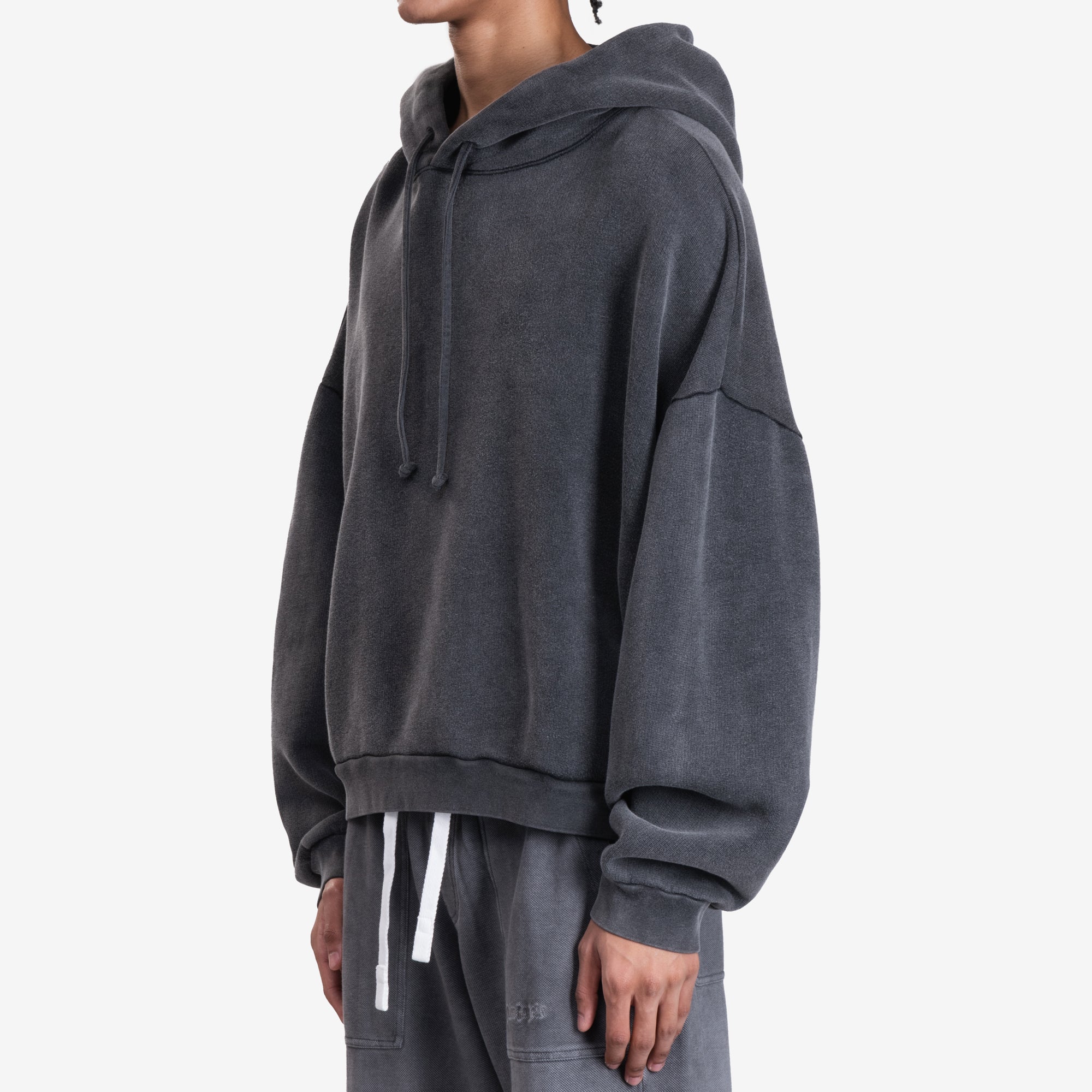 Acne Studios Logo Stamp Hoody Faded Black - 3