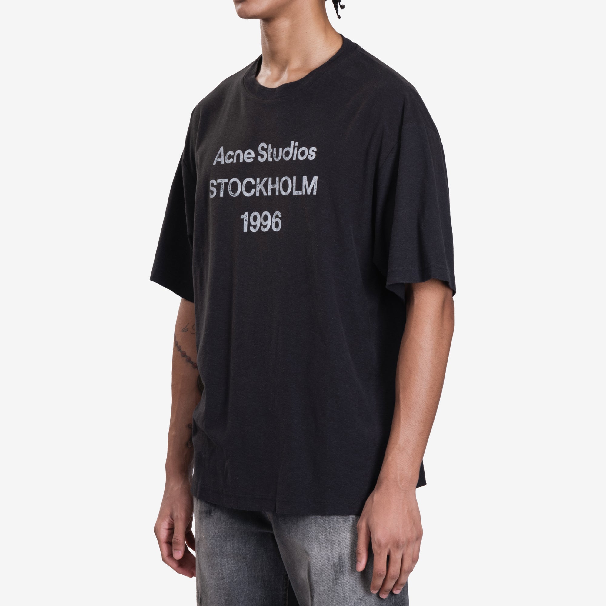Acne Studios Logo Stamp T-Shirt Faded Black - 3