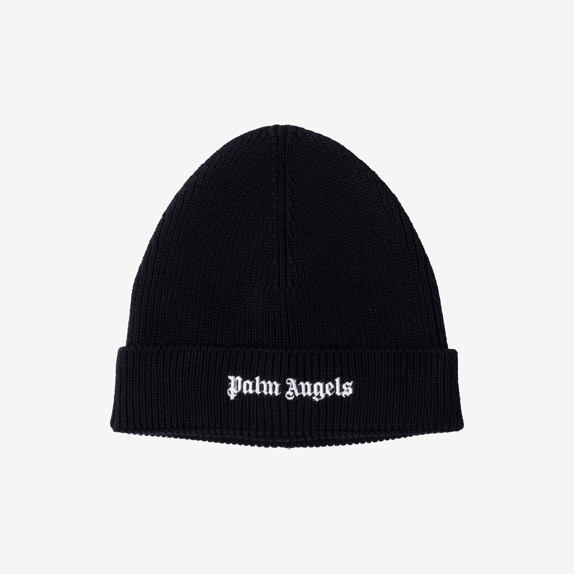 Palm Angels Classic Logo Short Beanie Black - 1