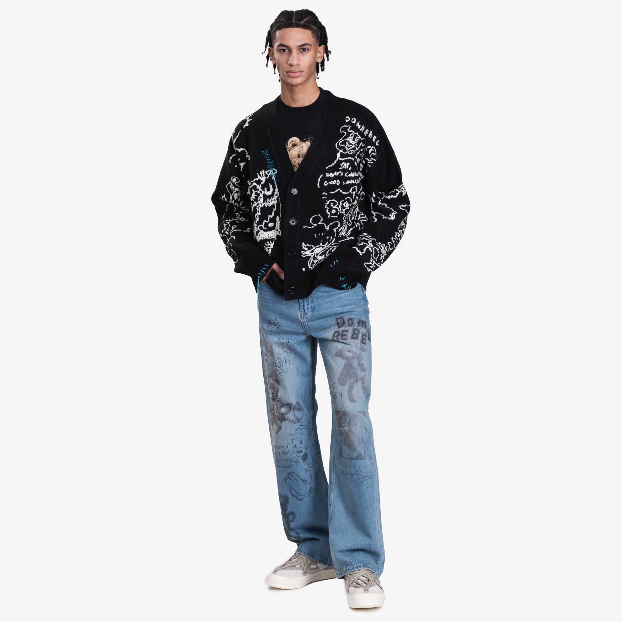 Dom Rebel Stuffy Bootcut Jeans Mid Blue - 2