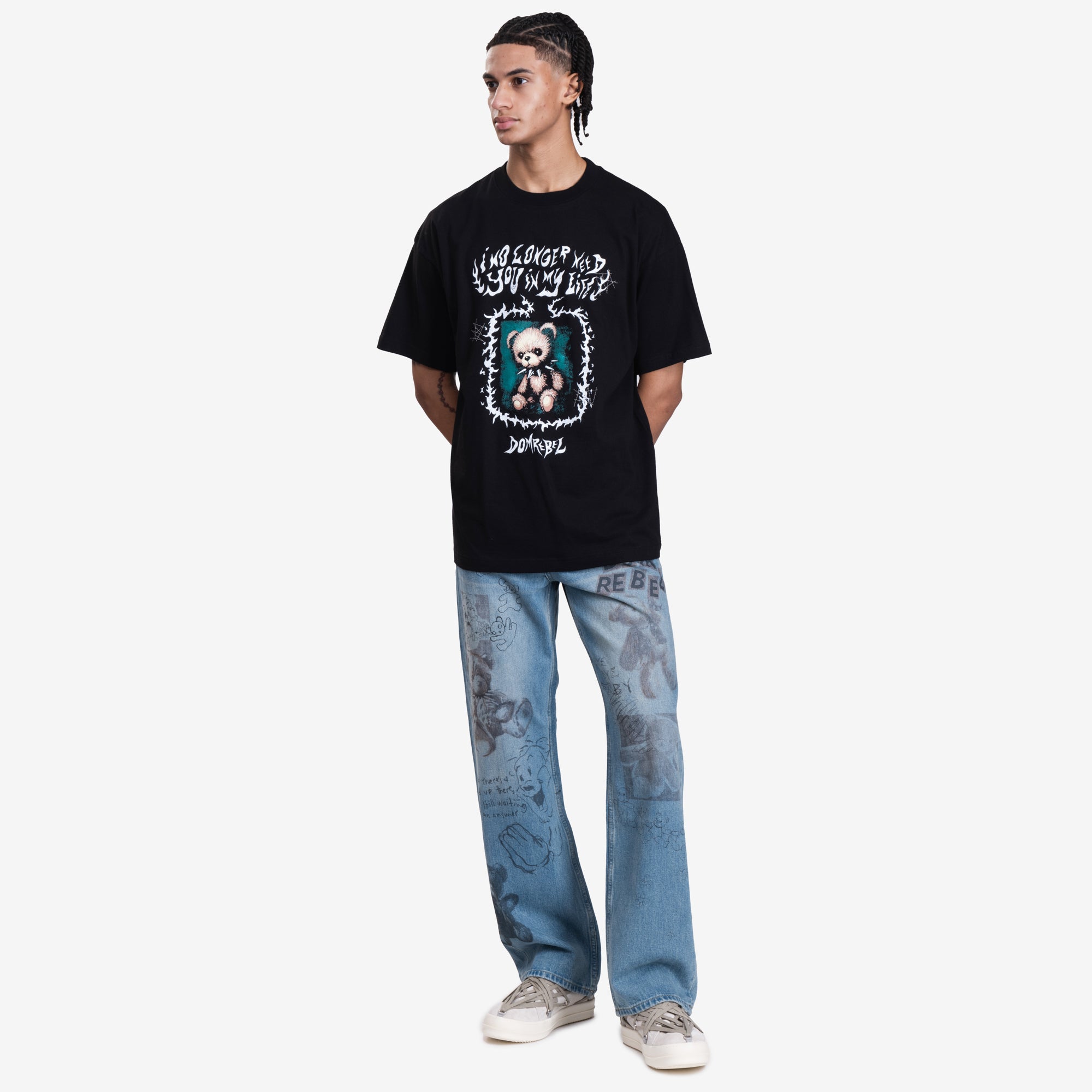 Dom Rebel Collar Bear T-Shirt Black - 2