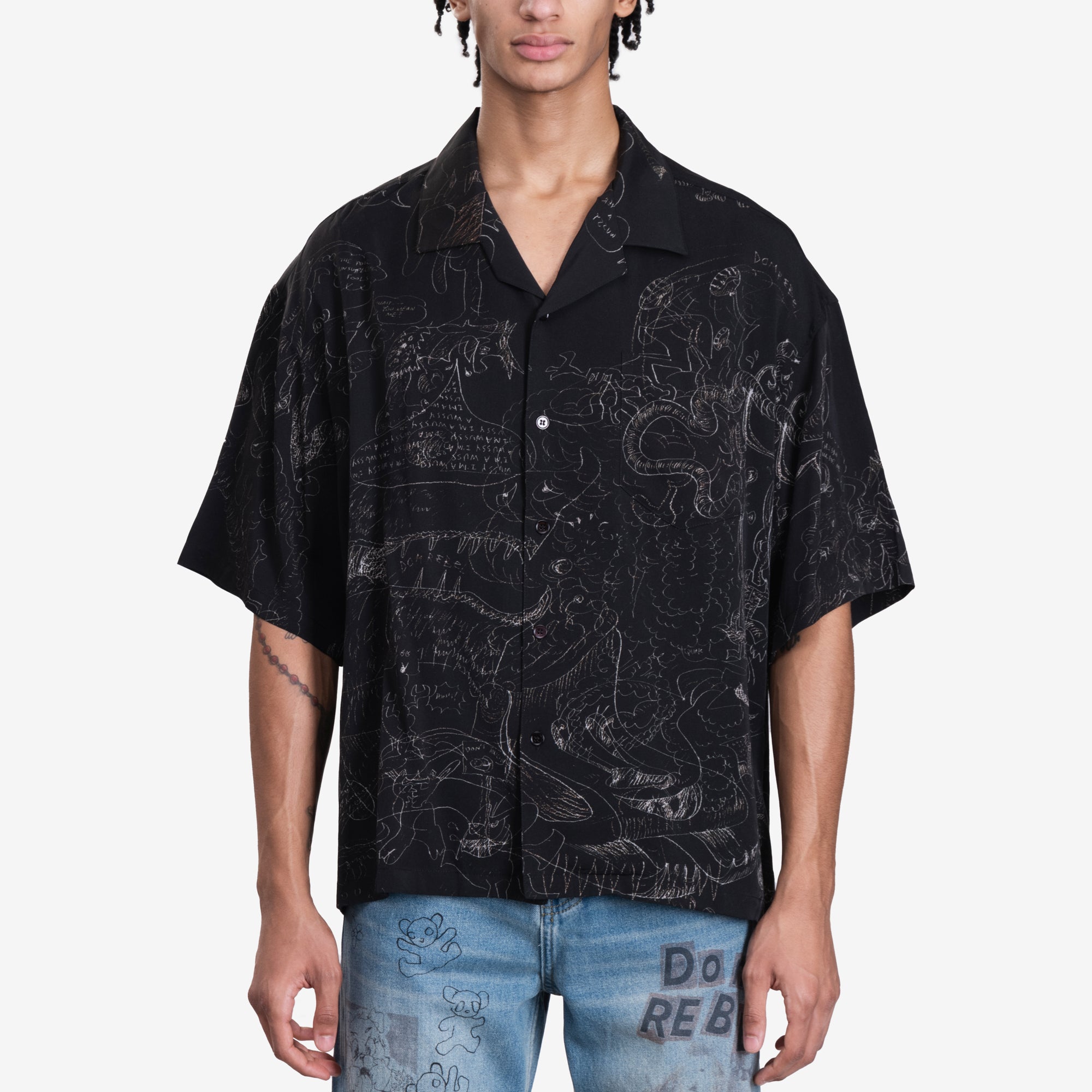 Dom Rebel Utopia Camp Collar Shirt Black - 1