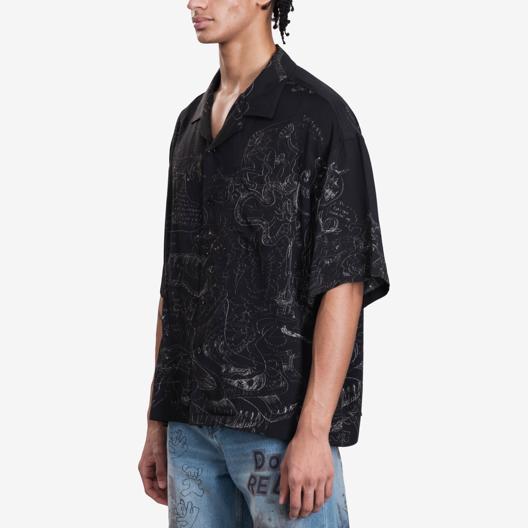 Dom Rebel Utopia Camp Collar Shirt Black - 3