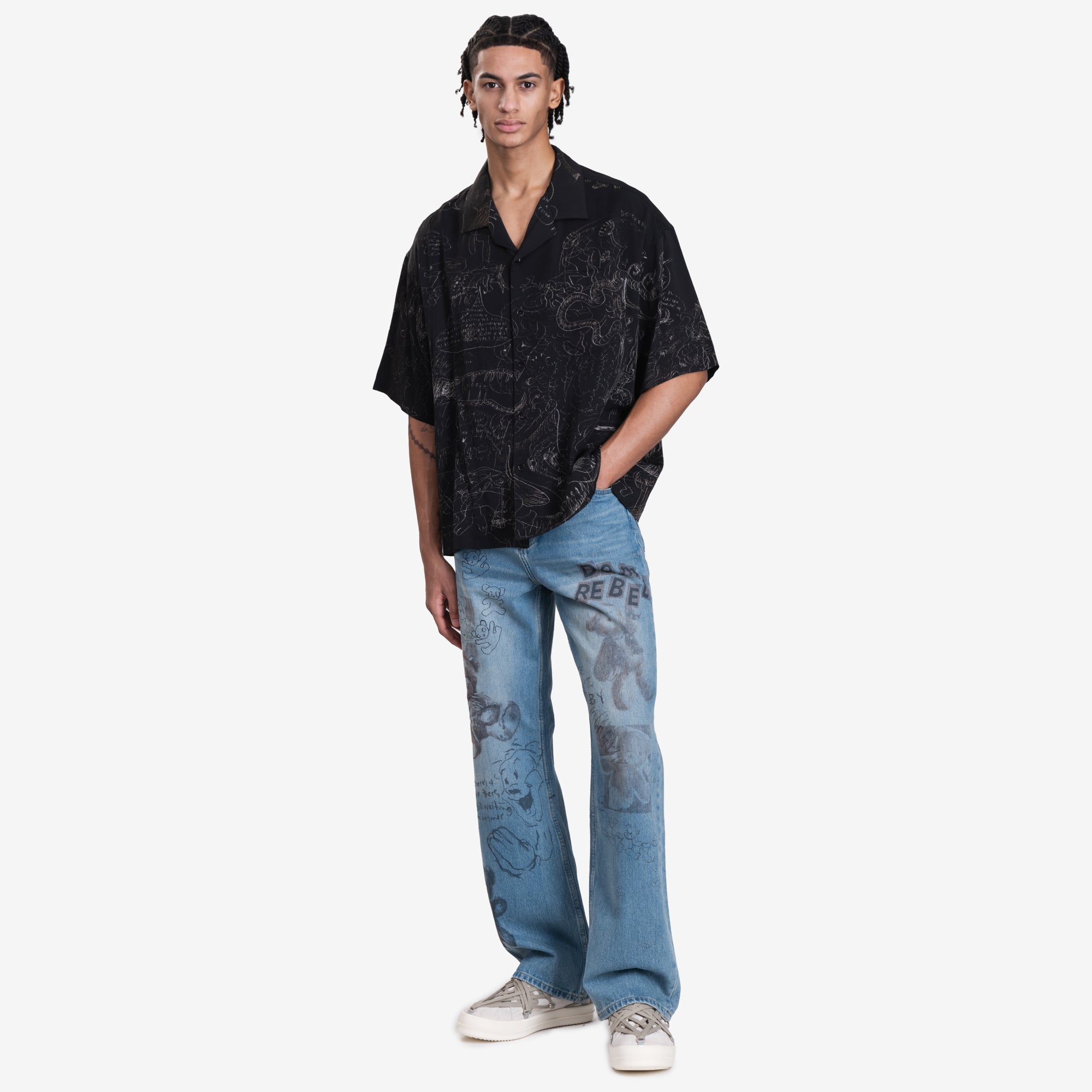 Dom Rebel Utopia Camp Collar Shirt Black - 2