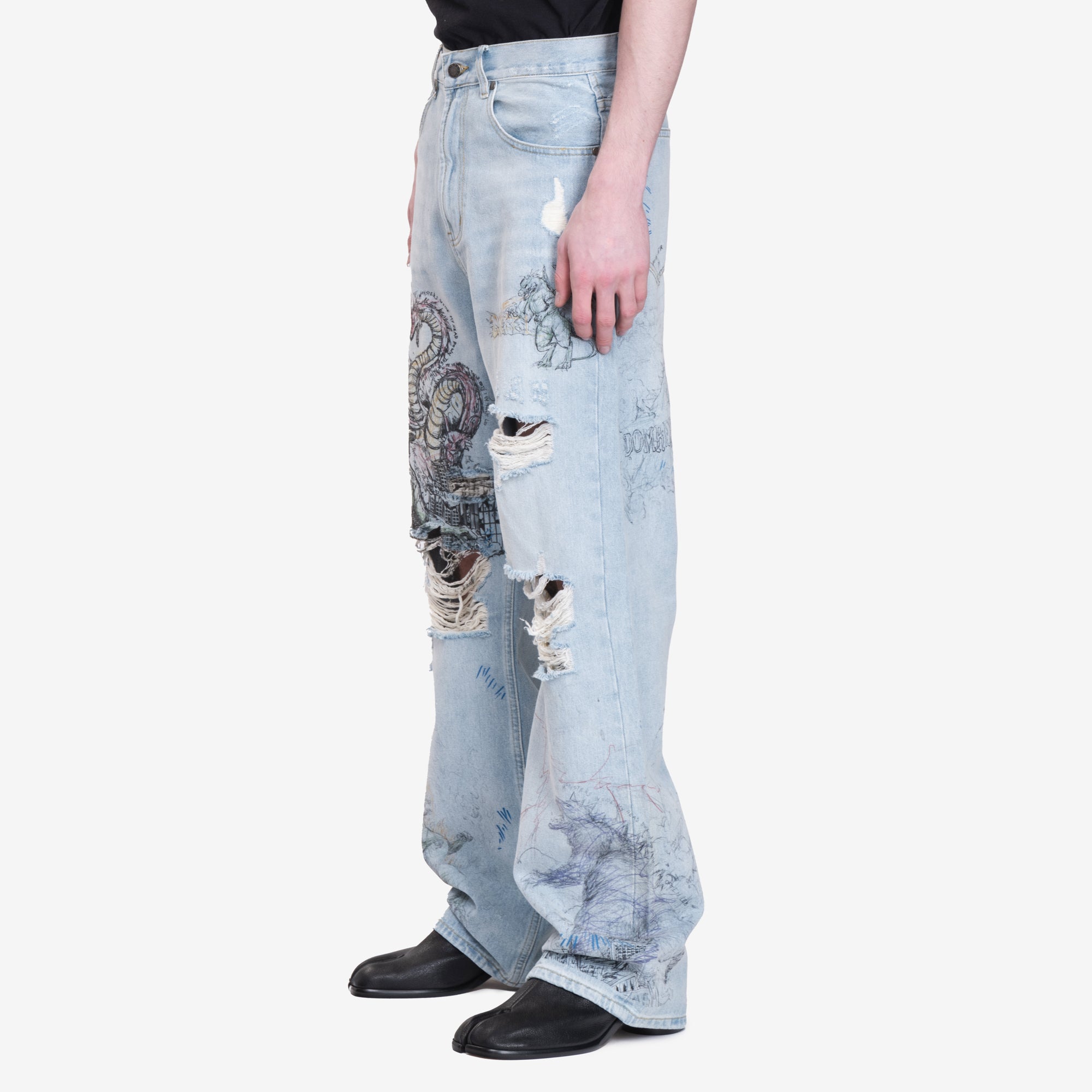 Dom Rebel Conflict Bootcut Jeans Light Blue - 3