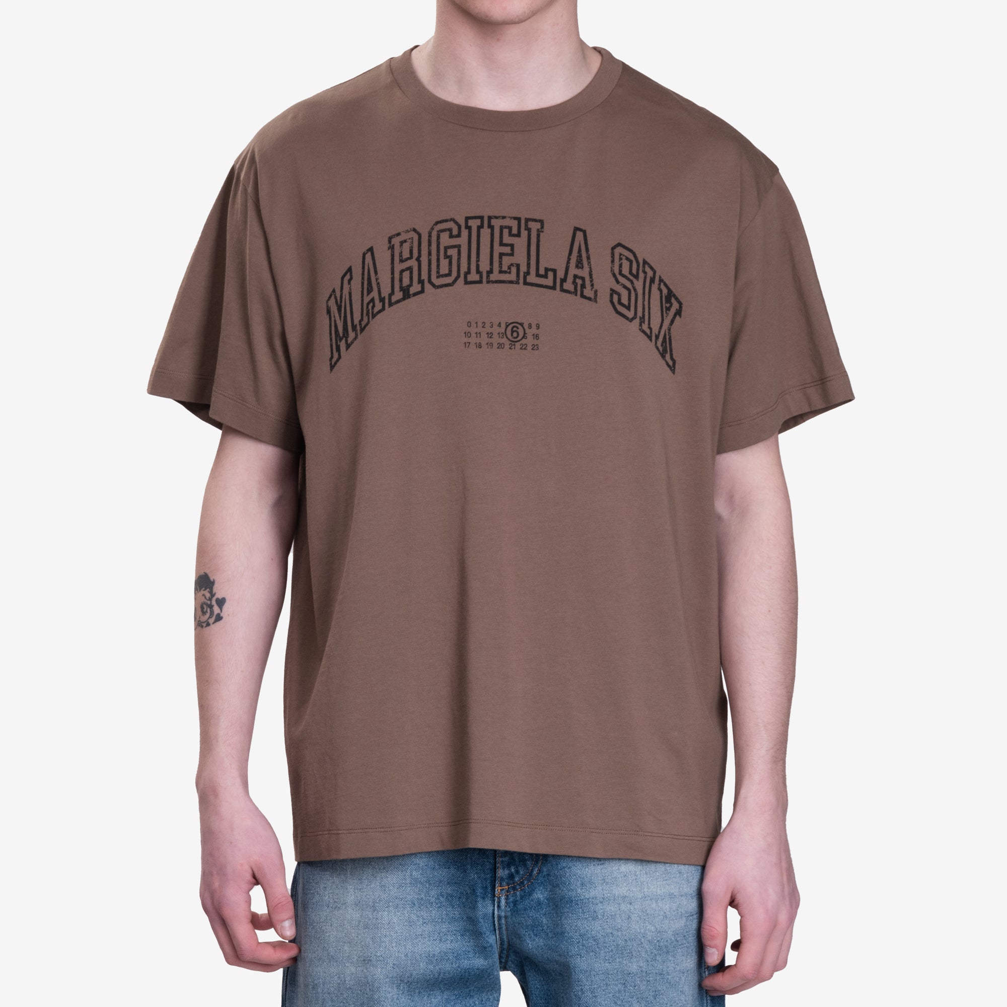 MM6 Margiela Six T-Shirt Light Brown - 1