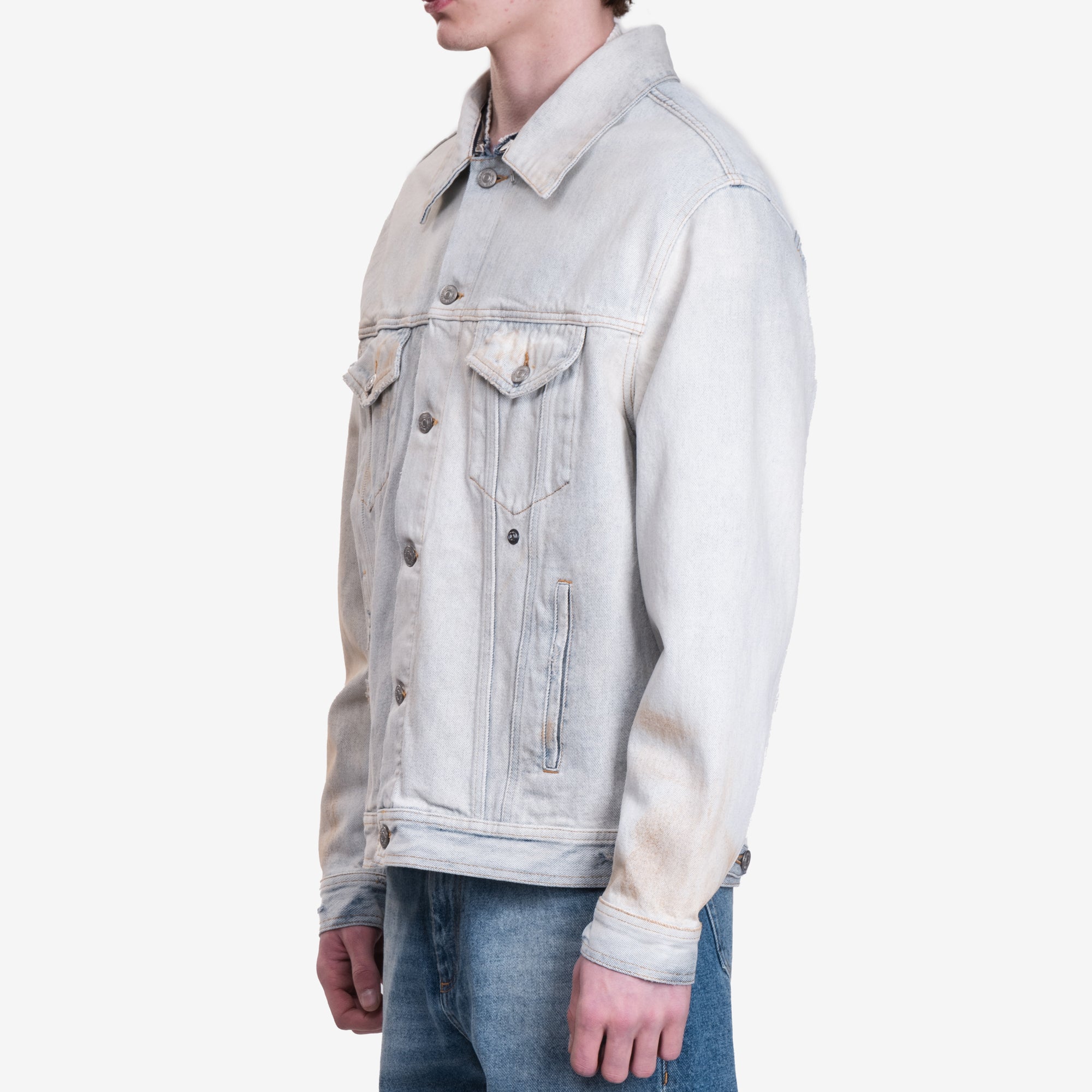 MM6 Zip Collar Denim Jacket Light Blue - 3