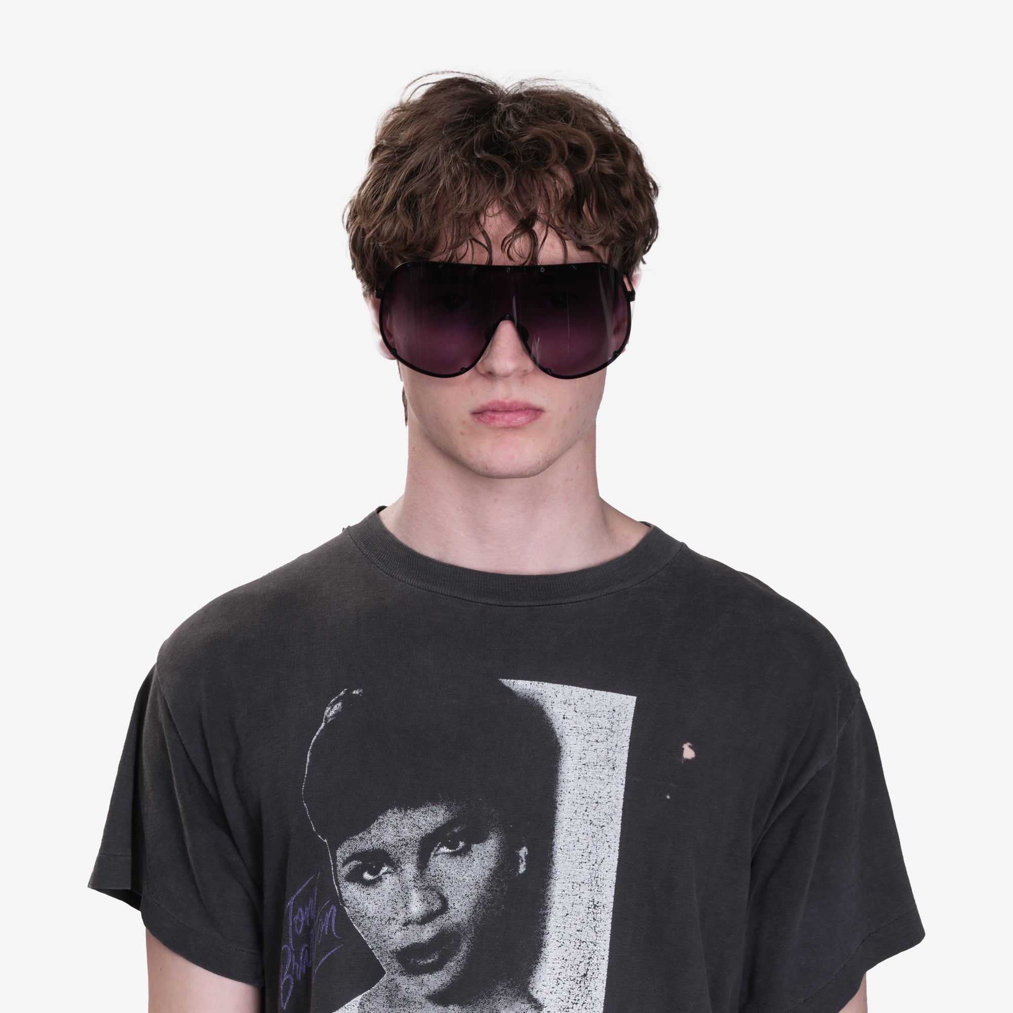 Rick Owens Shield Sunglasses Black/Degrade Black - 2