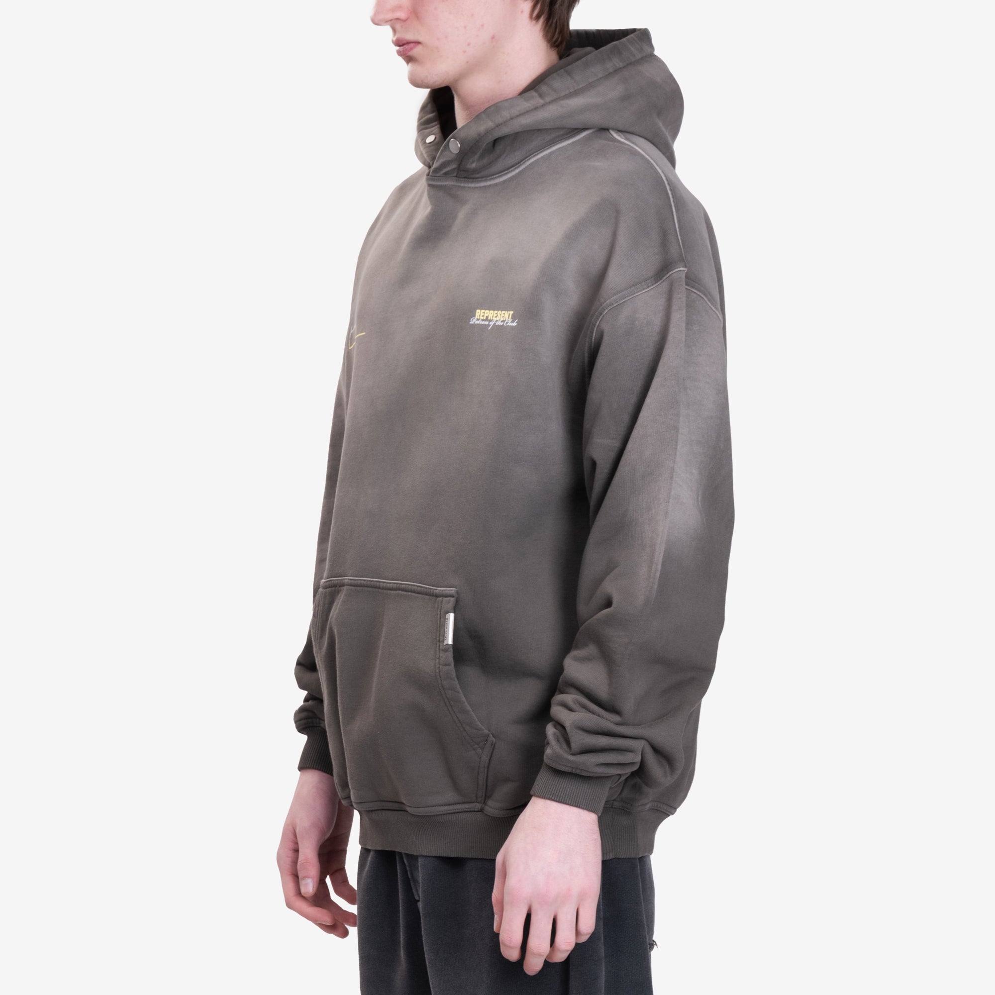 Represent Patron of the Club Hoody Washed Olive - 3