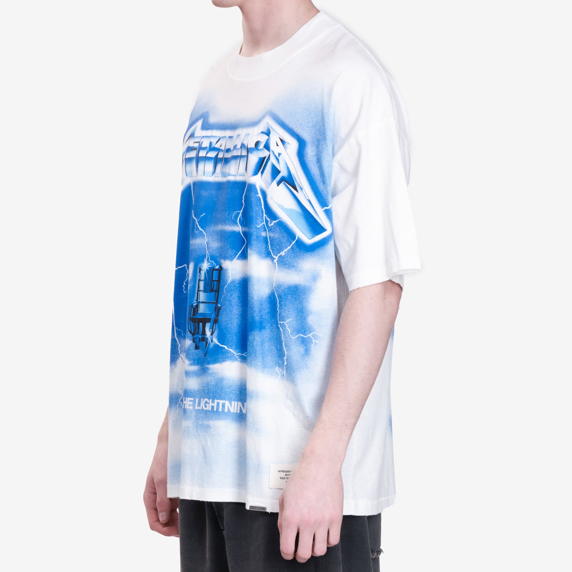 Represent Metallica Ride the Lightning T-Shirt Flat White - 3
