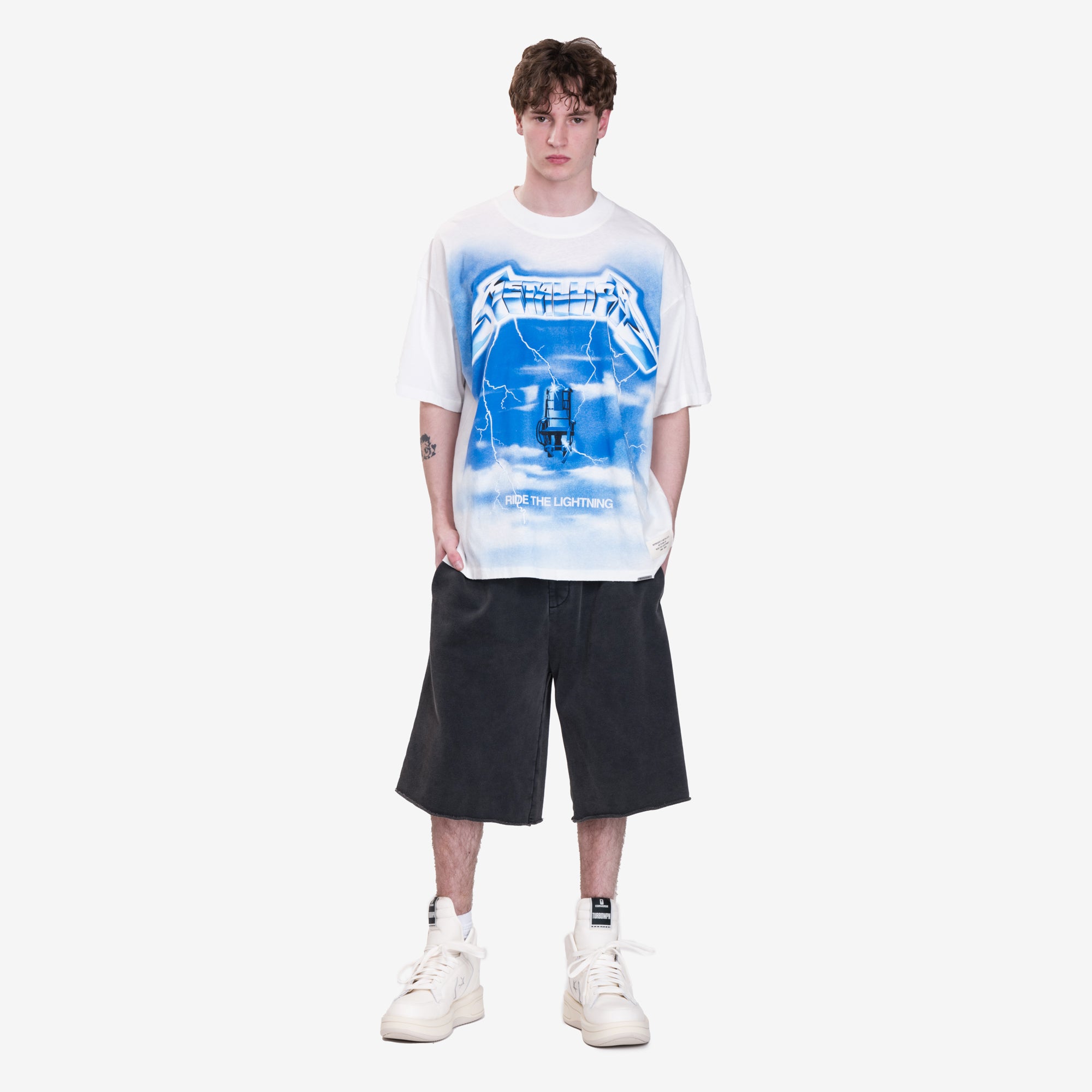 Represent Metallica Ride the Lightning T-Shirt Flat White - 2