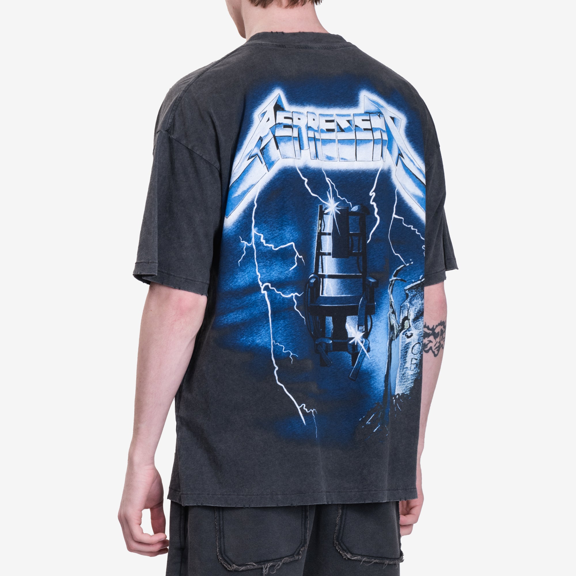 Represent Metallica Ride the Lightning T-Shirt Vintage Grey - 4