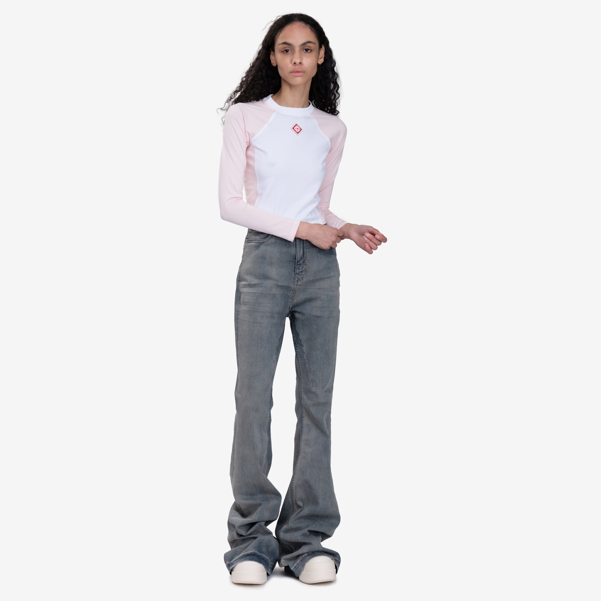 Casablanca Womens Raglan LS Top Pink - 2