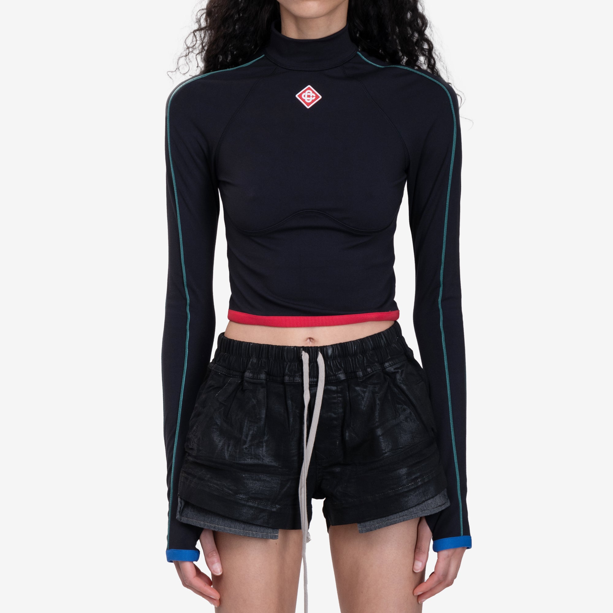 Casablanca Womens Activewear LS Top Black - 1