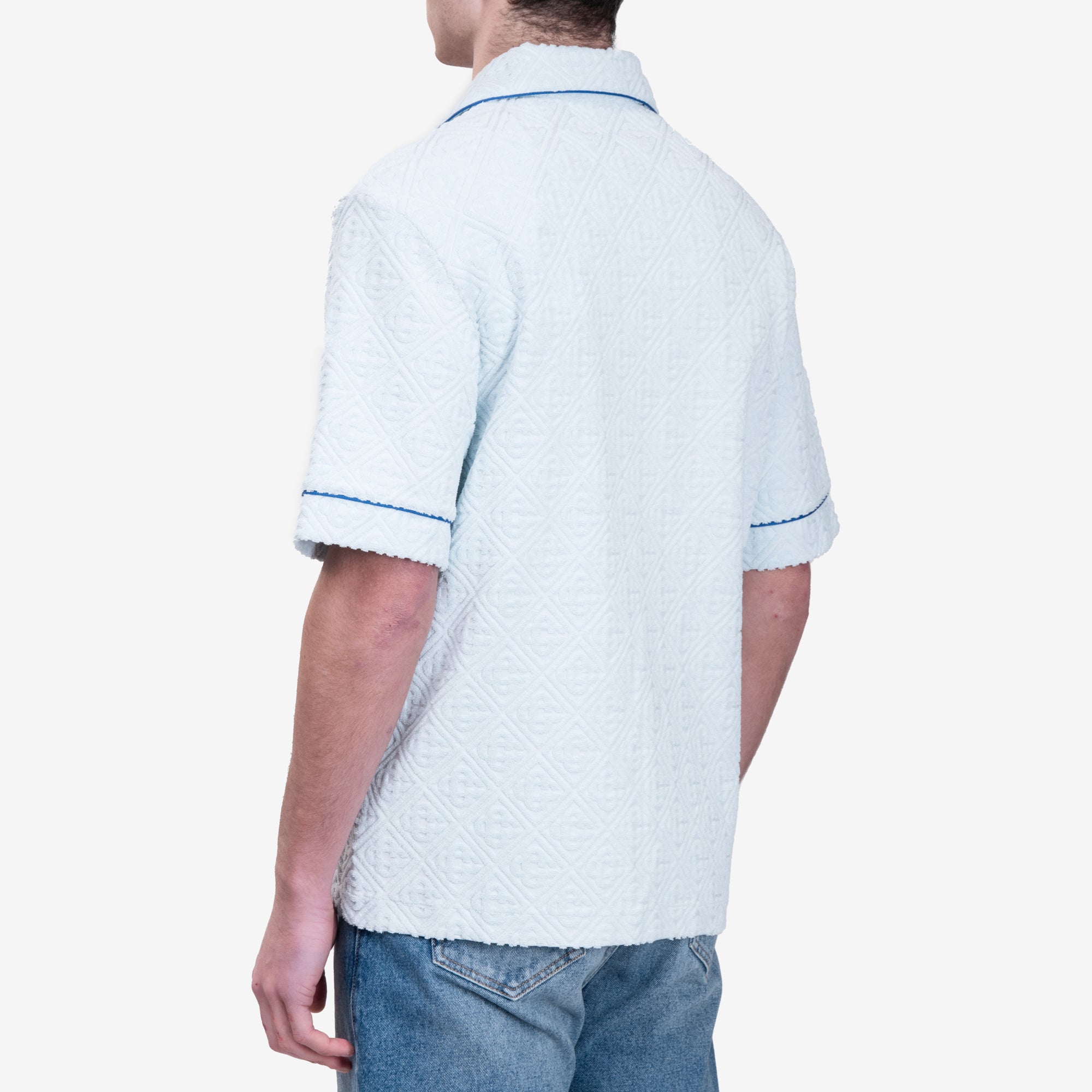 Casablanca Towelling Monogram SS Shirt Light Blue - 4