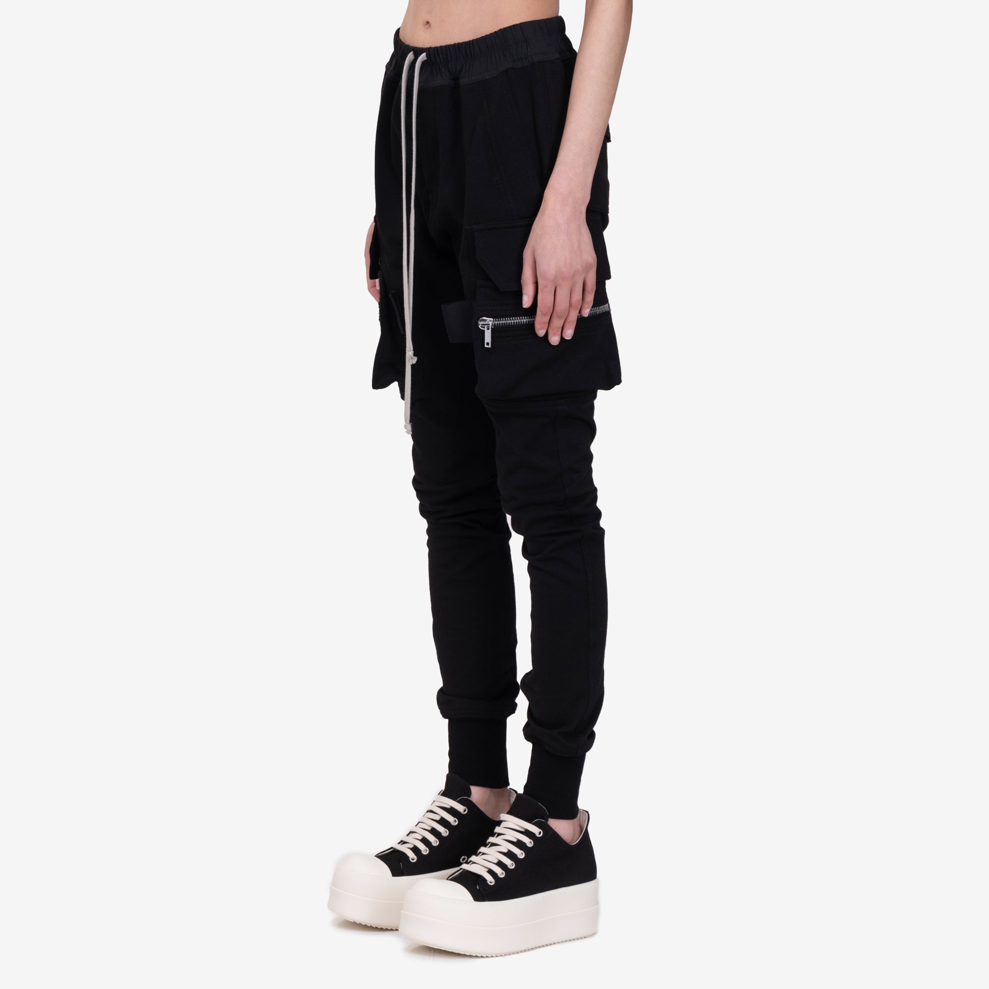 Rick Owens Womens Mastodon Cargo Pants Black - 3