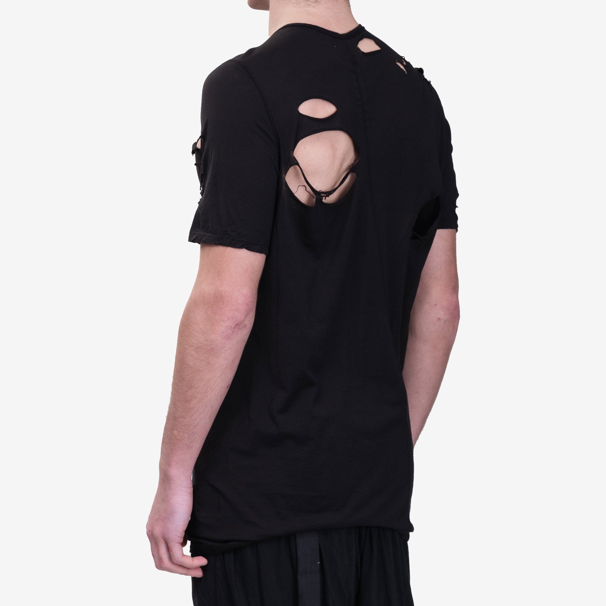 Rick Owens DRKSHDW Destroyed Level T-Shirt Black - 4