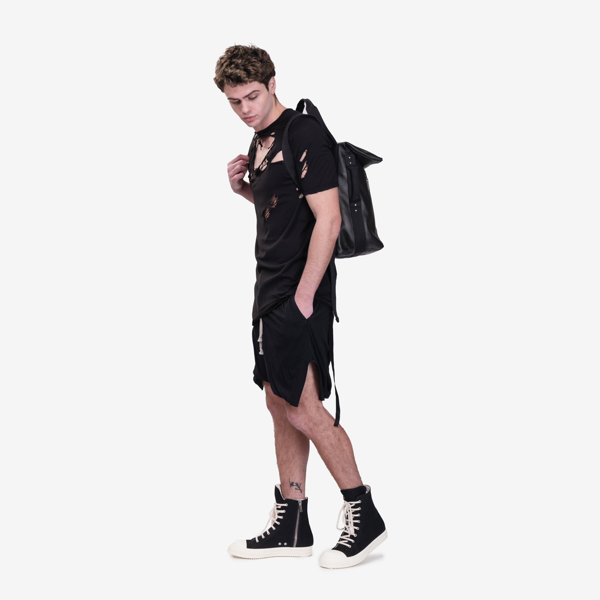 Rick Owens Cargo Leather Backpack Black - 6
