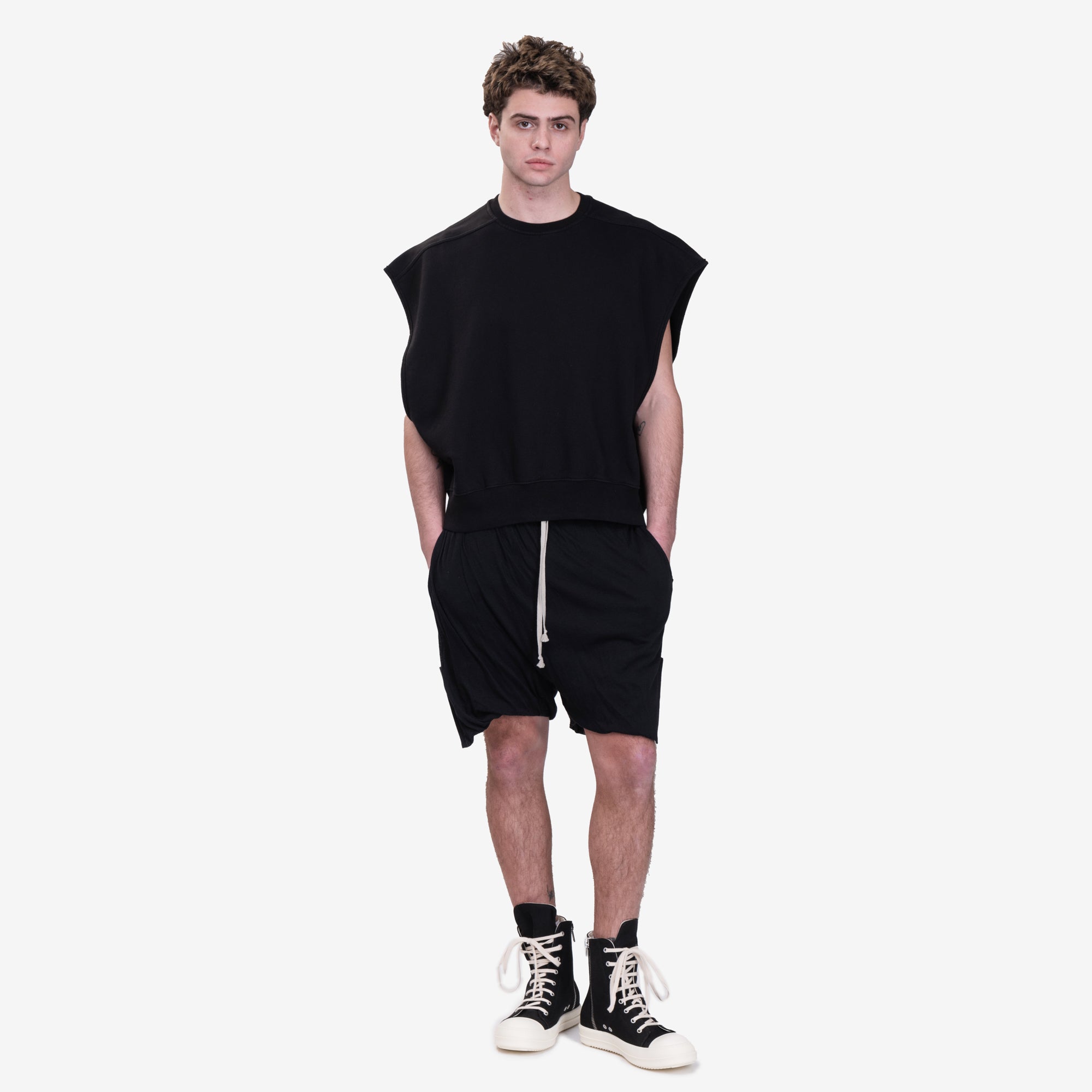 Rick Owens DRKSHDW Sleeveless Jumbo Tatlin Sweatshirt Black - 2