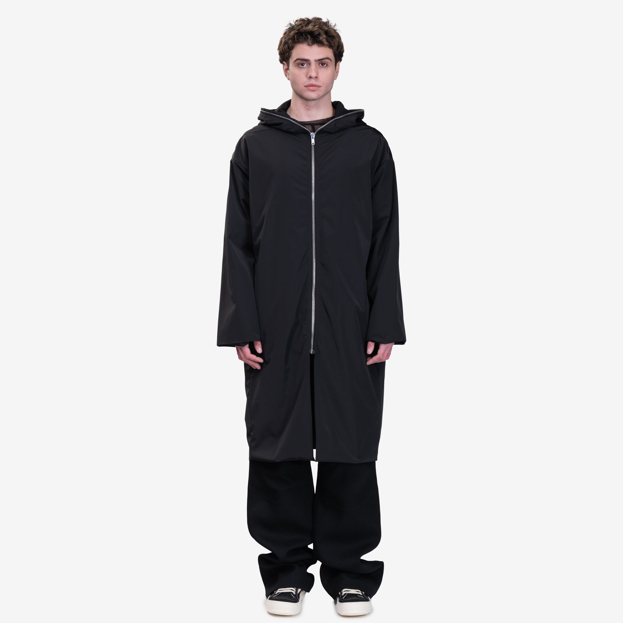 Rick Owens Hooded Gimp Coat Black - 1