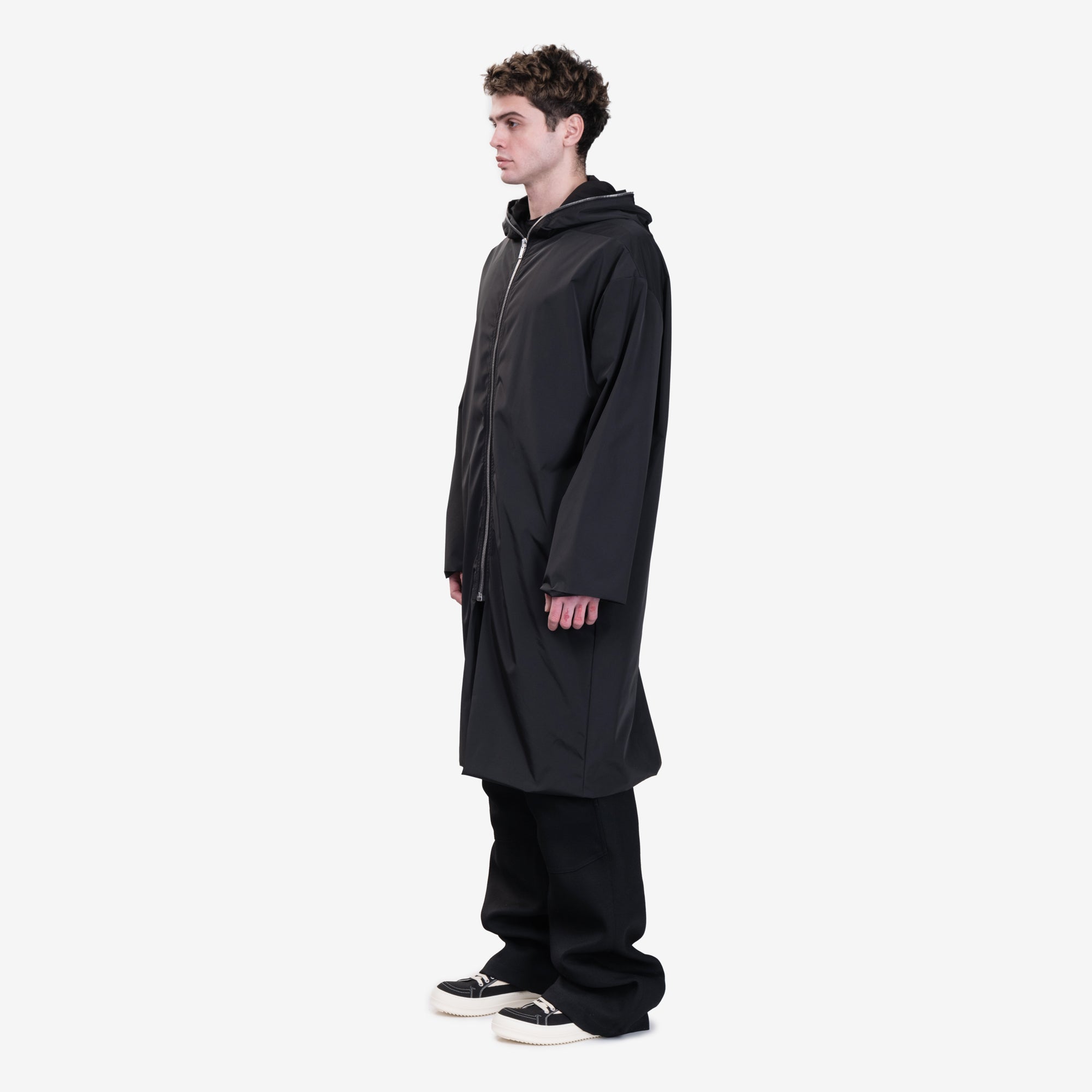 Rick Owens Hooded Gimp Coat Black - 3