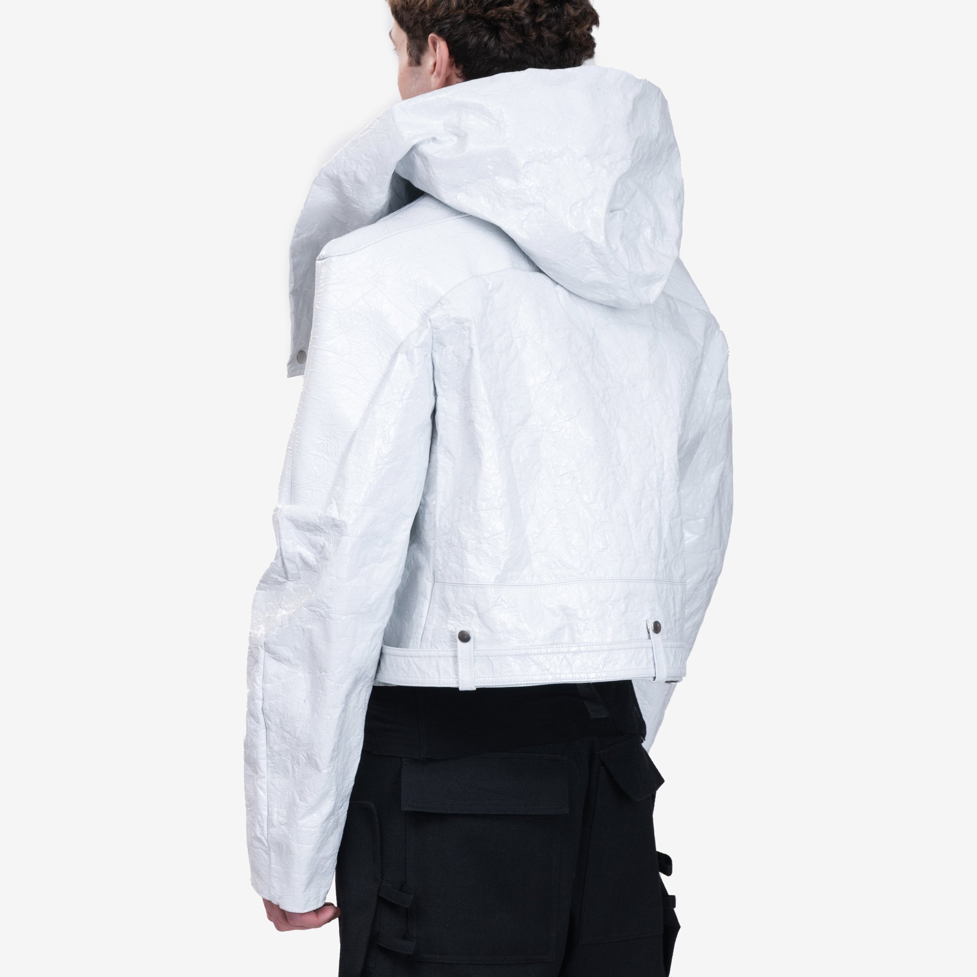 Rick Owens Cropped Hooded Stooges Runway Jacket Milk - 4