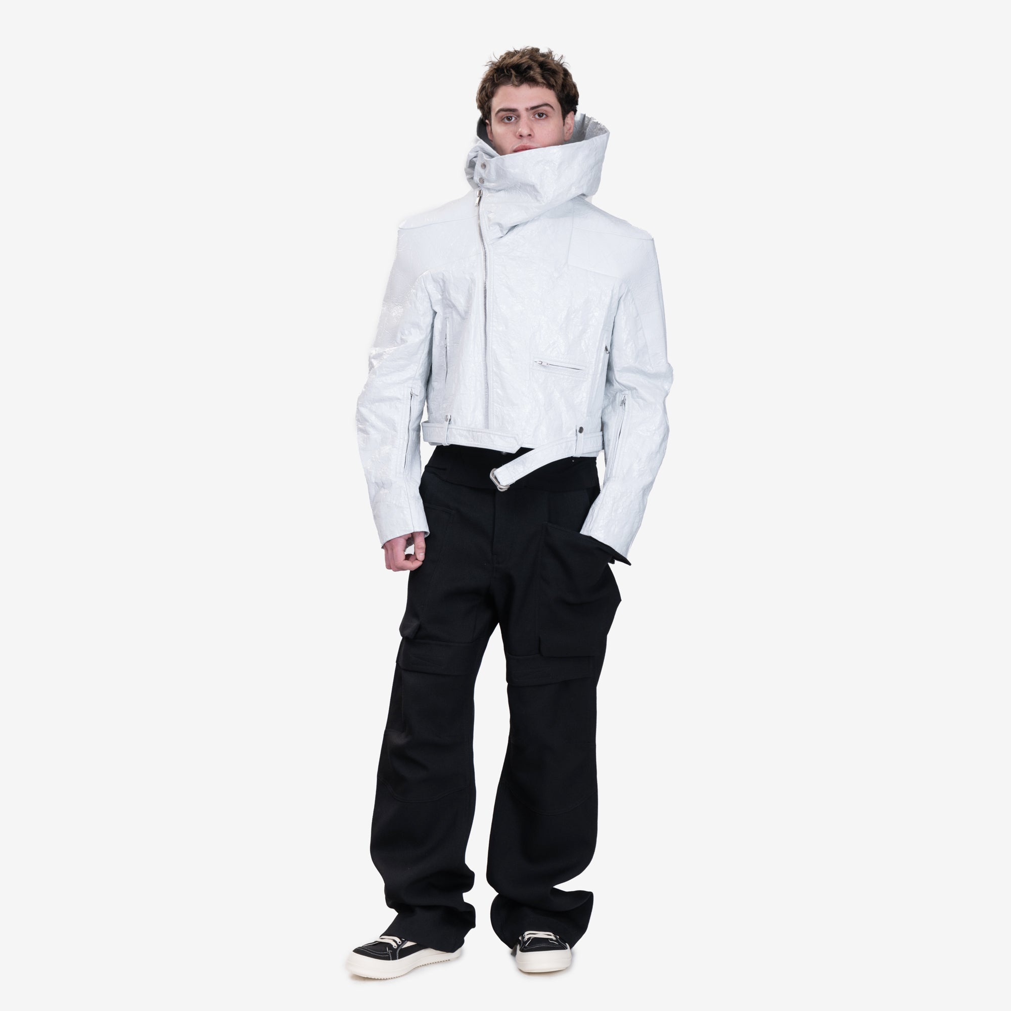 Rick Owens Cropped Hooded Stooges Runway Jacket Milk - 8