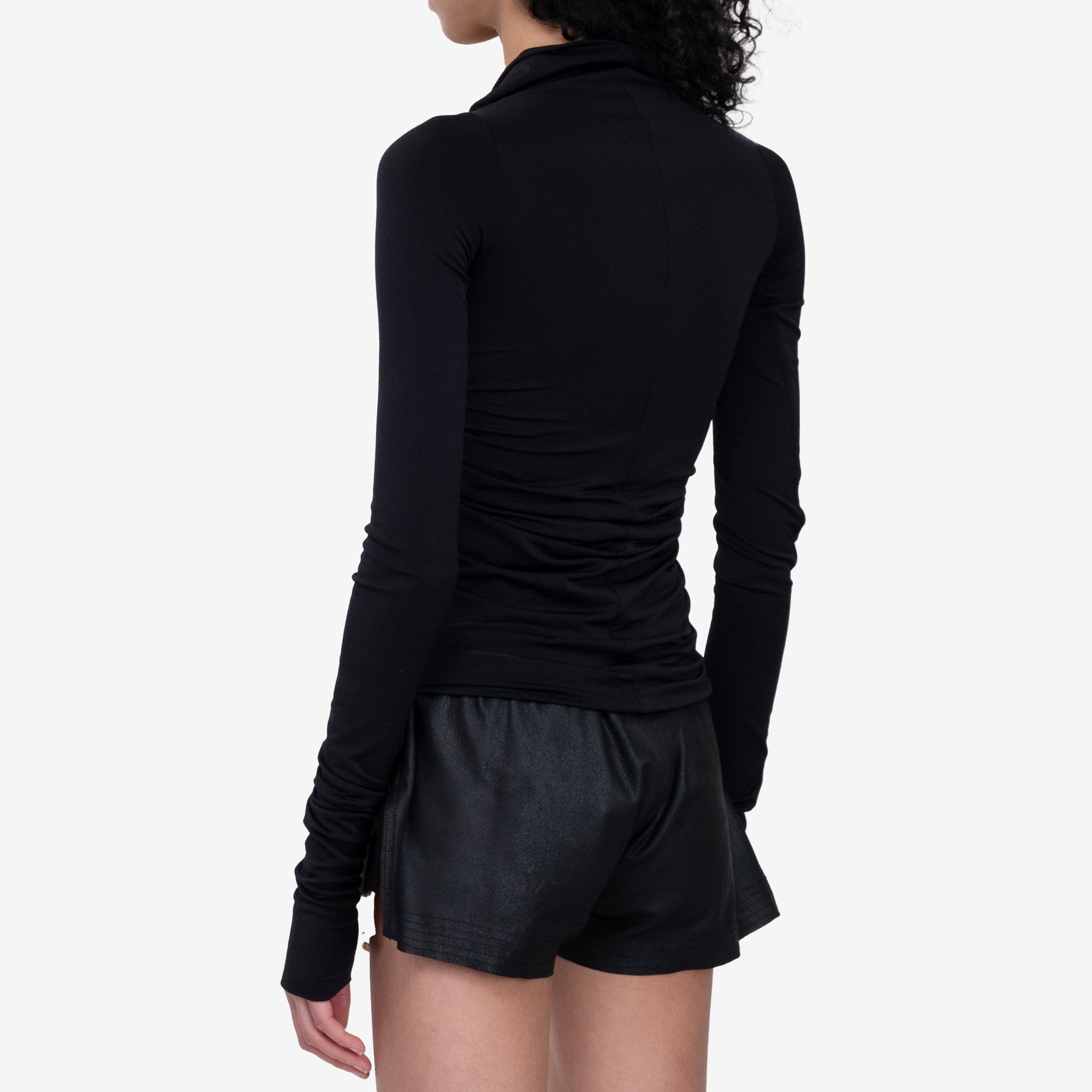 Rick Owens Womens Long Sleeve Prong Top Black - 4