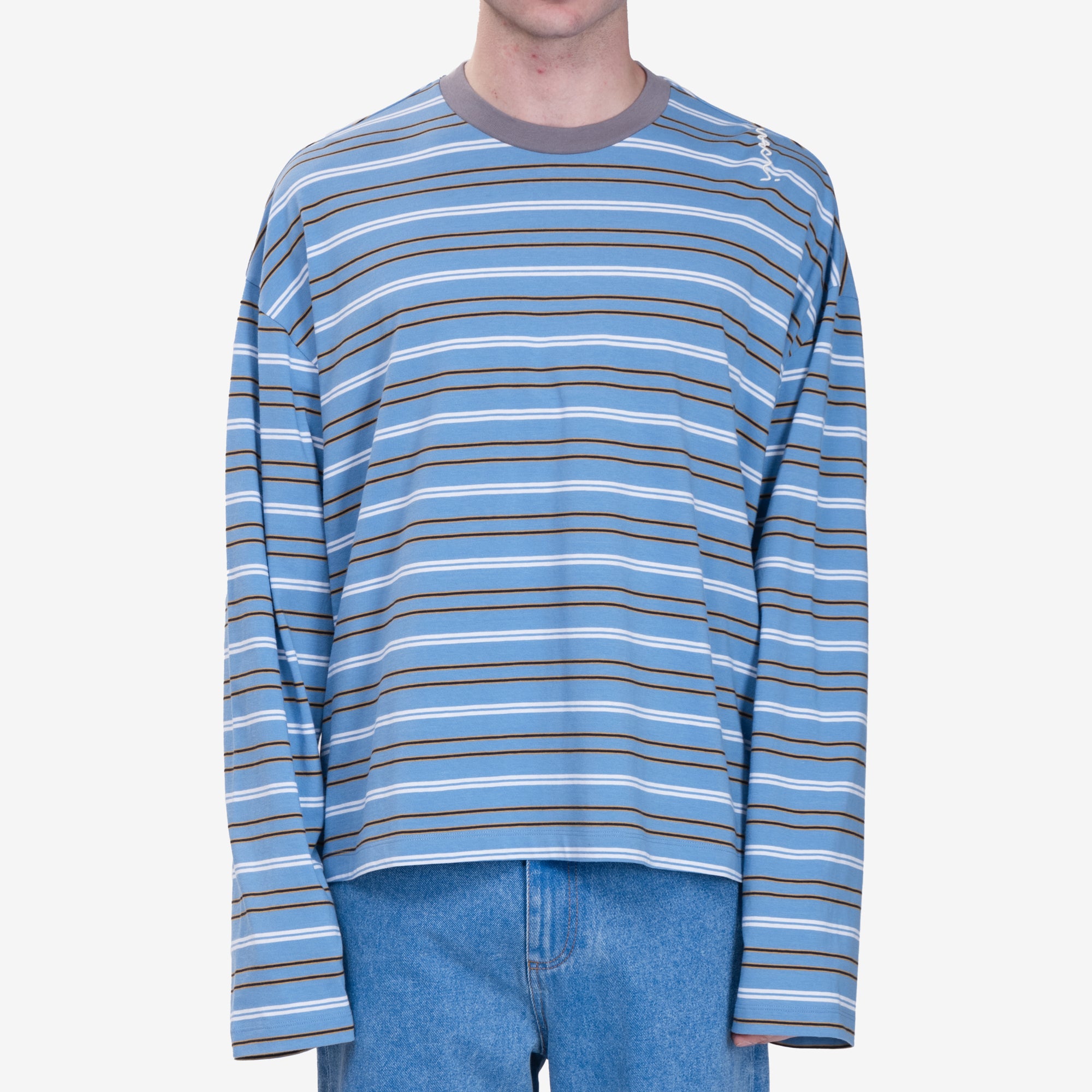 MARNI Striped LS T-Shirt Blue Lilac - 1