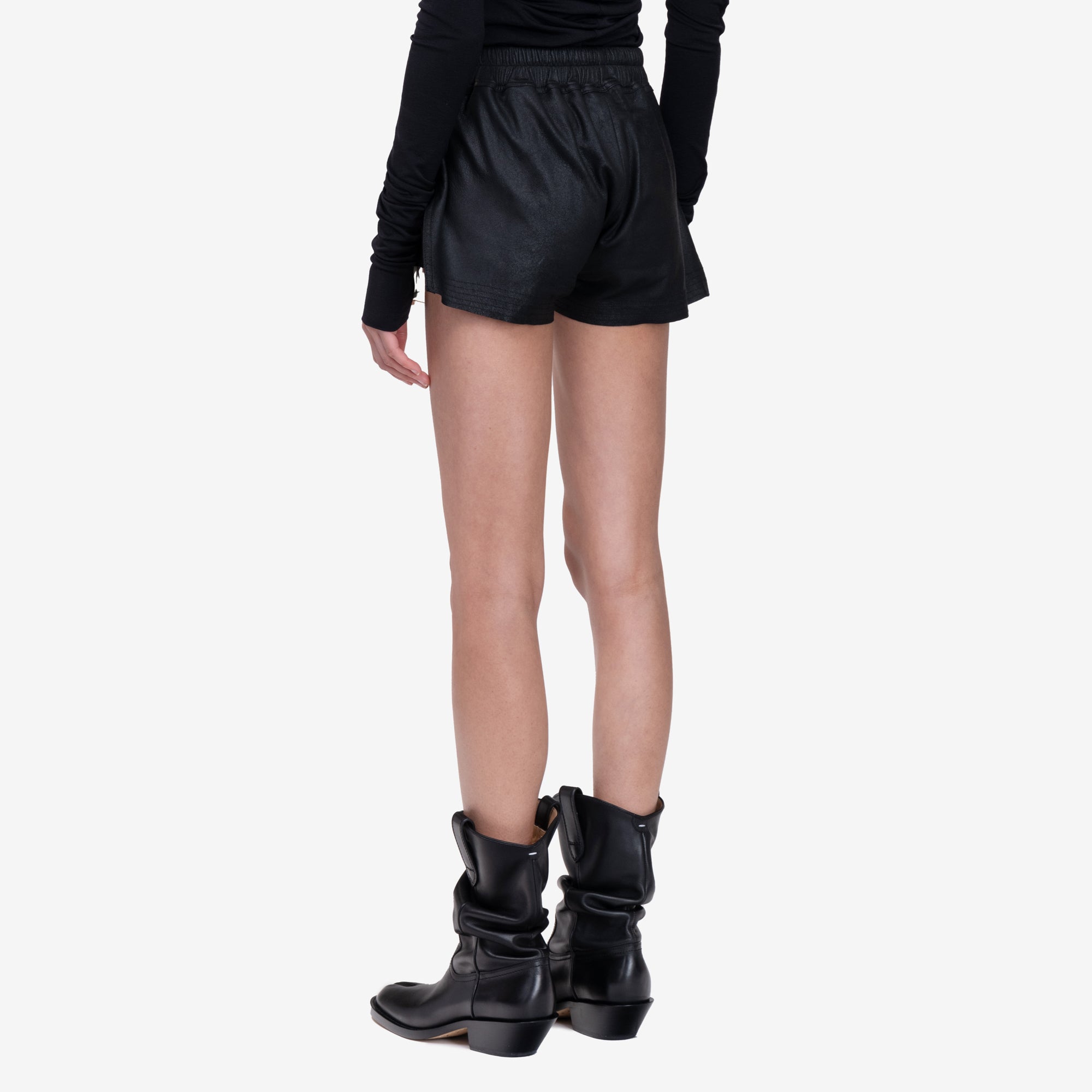 Rick Owens Womens Fog Boxer Shorts Black - 4