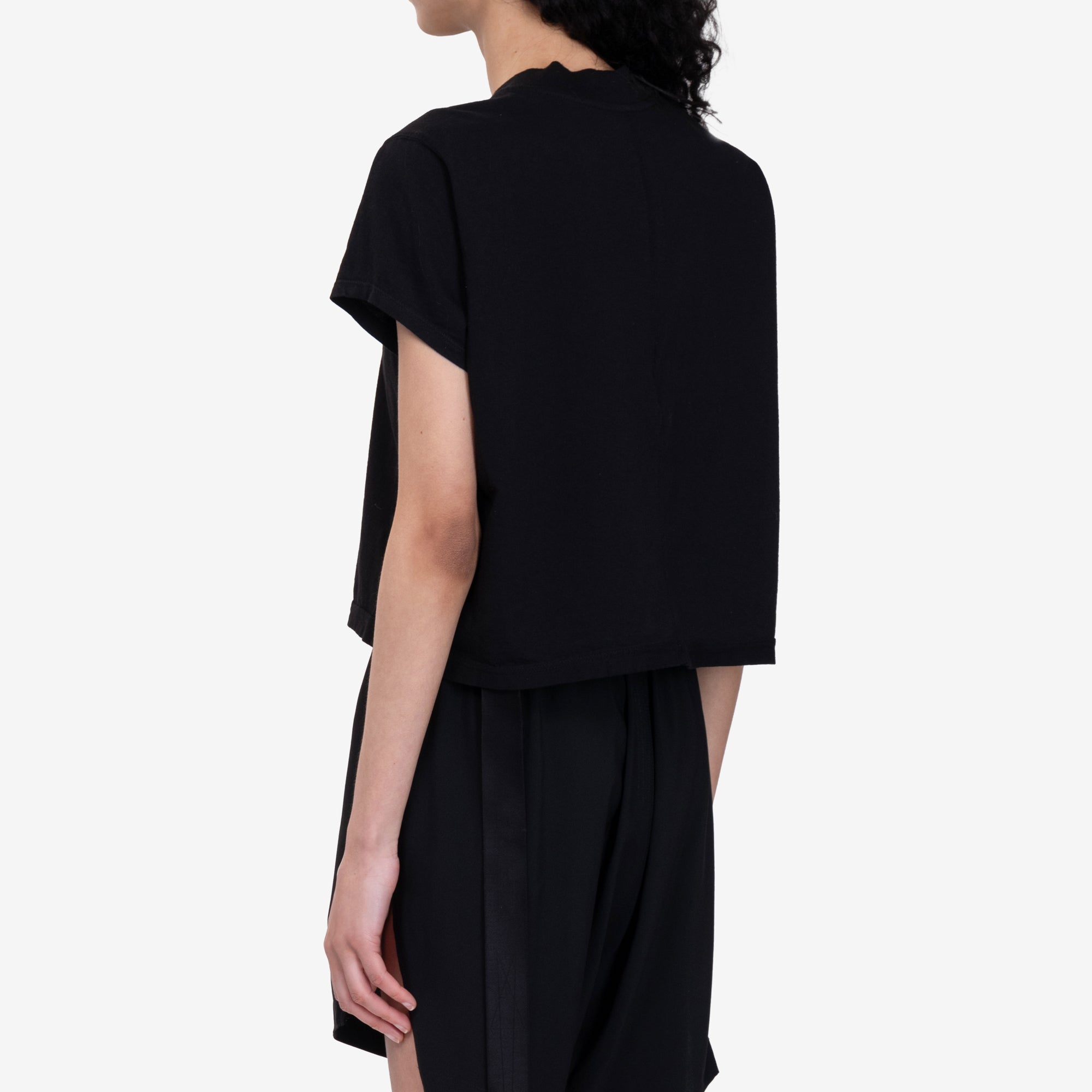Rick Owens DRKSHDW Womens Cropped Small Level T-Shirt Black - 4