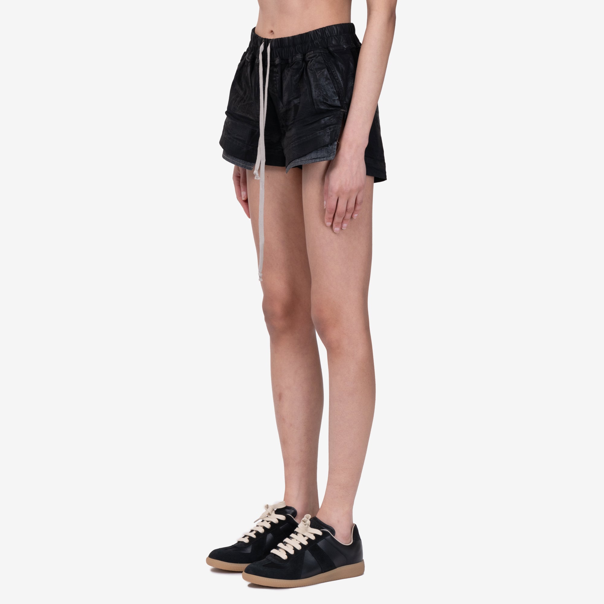 Rick Owens DRKSHDW Womens Fog Denim Boxer Shorts Black - 3