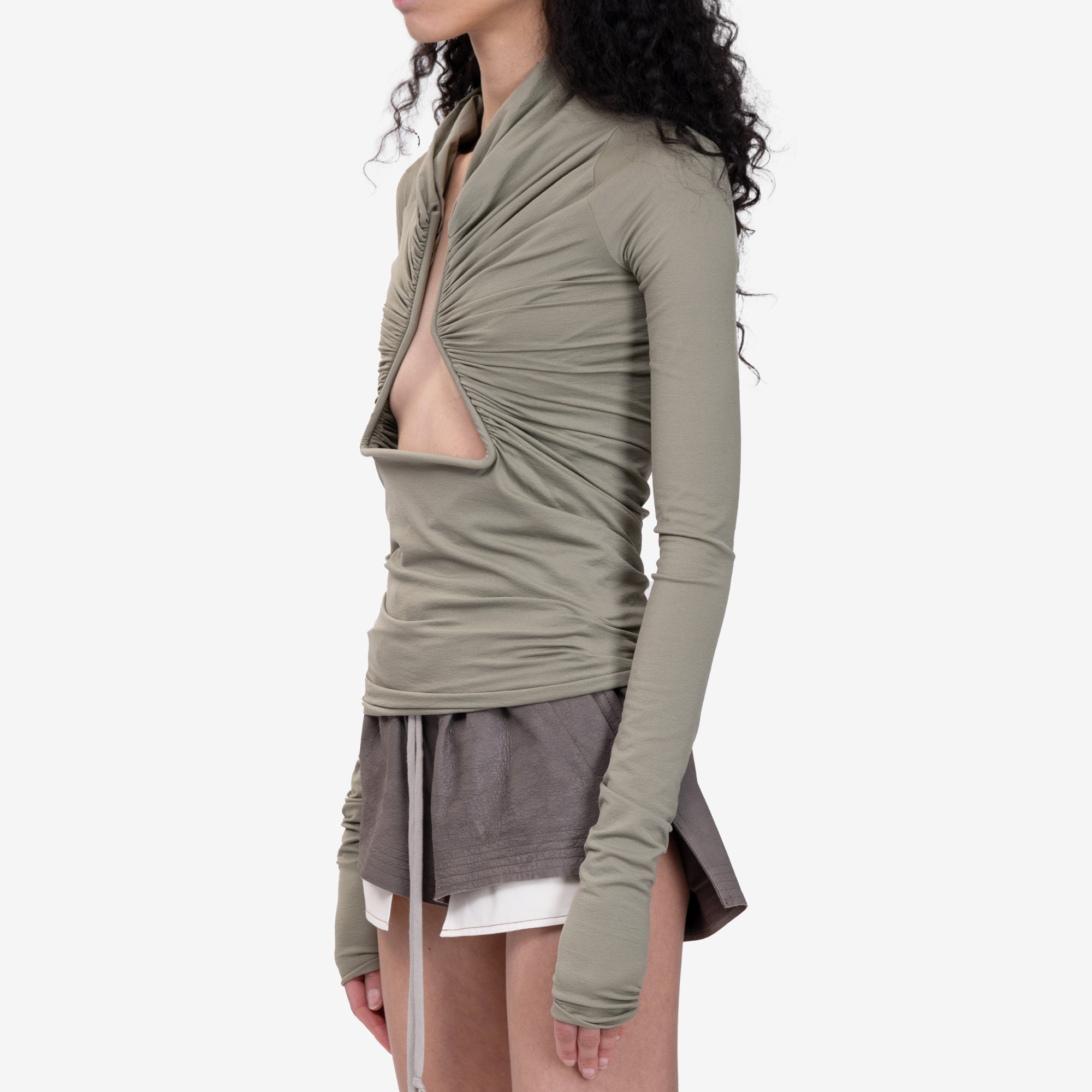 Rick Owens Womens Long Sleeve Prong Celadon Top Celadon - 3